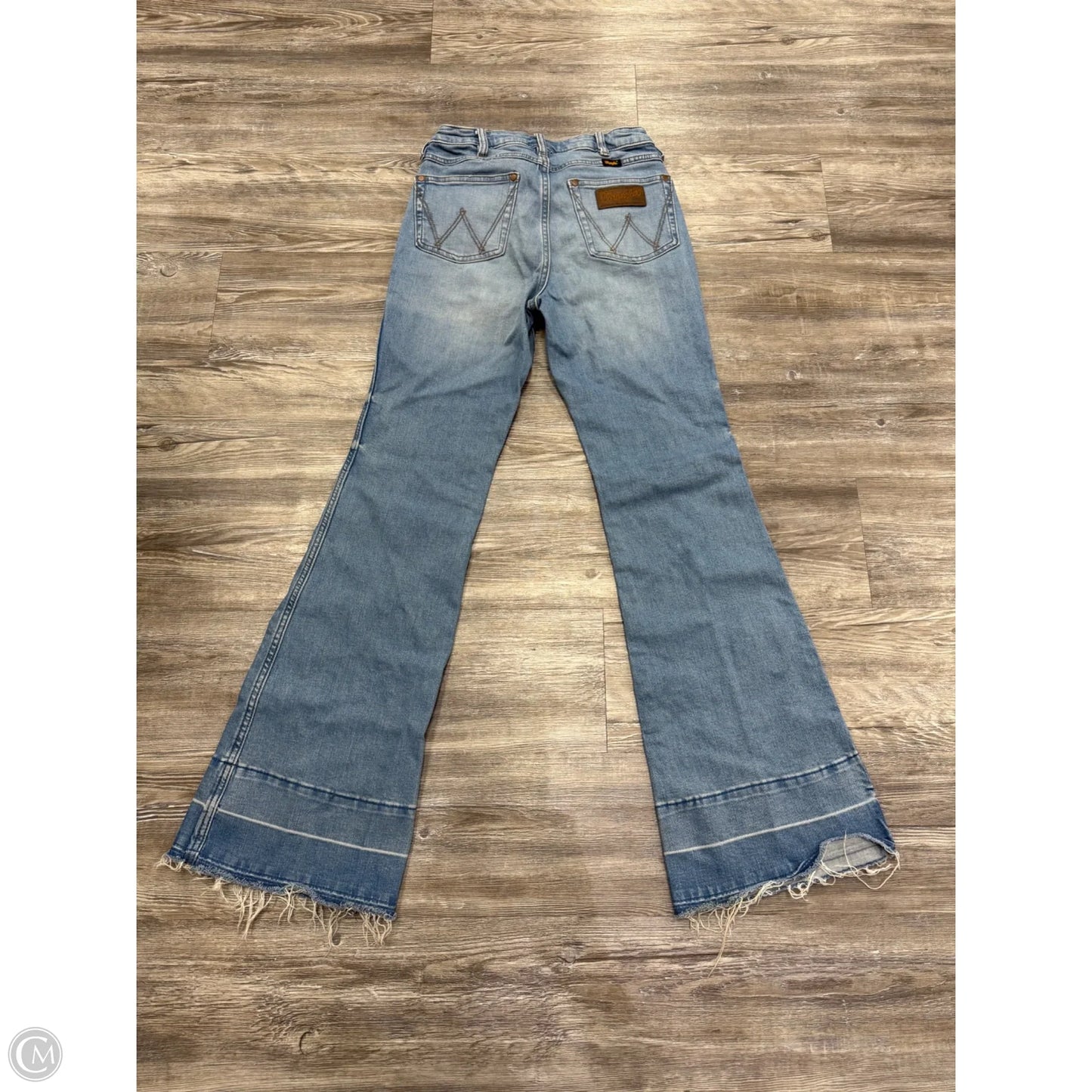 Jeans Flared By Wrangler In Blue Denim, Size: 4