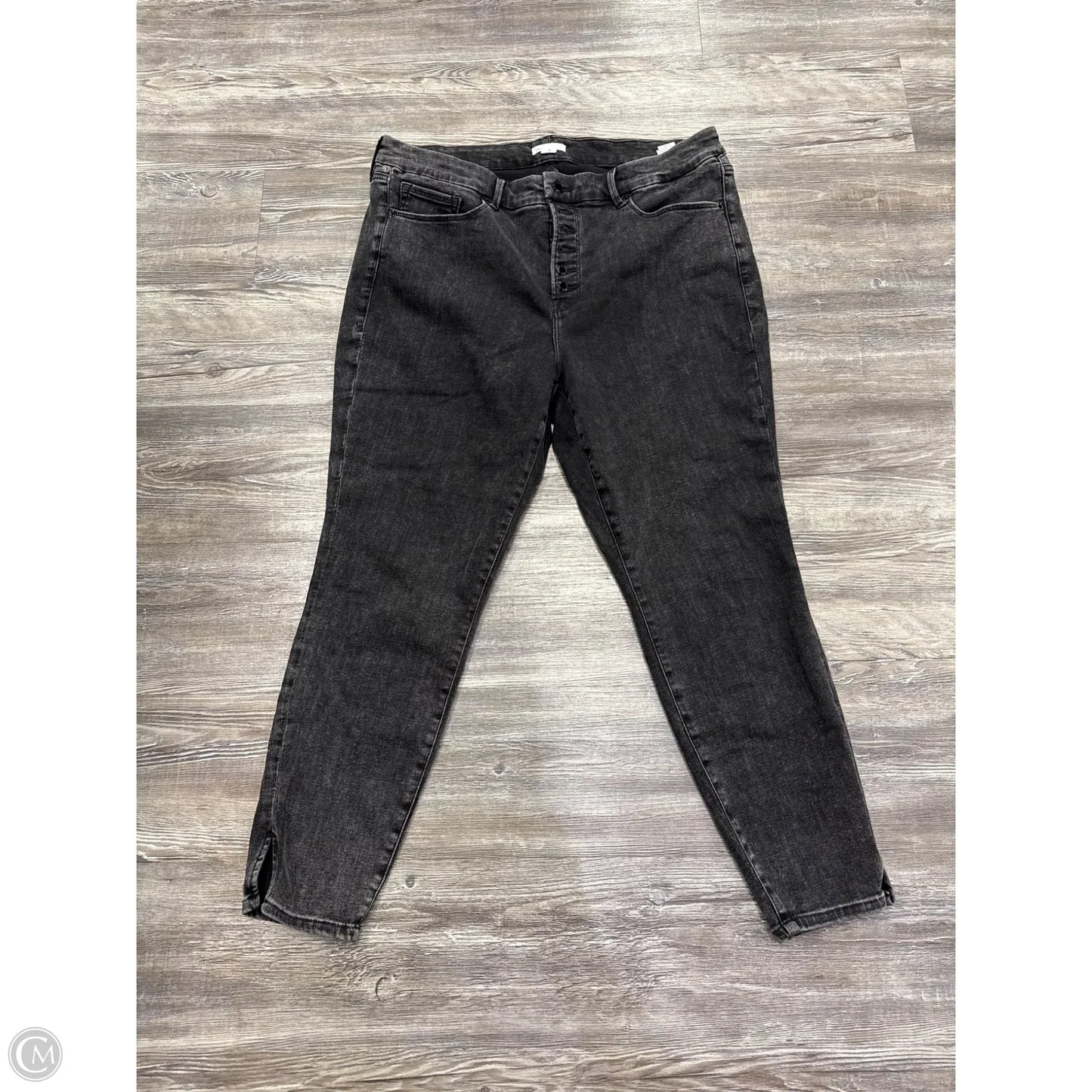 Jeans Skinny By Good American In Black Denim, Size: 18