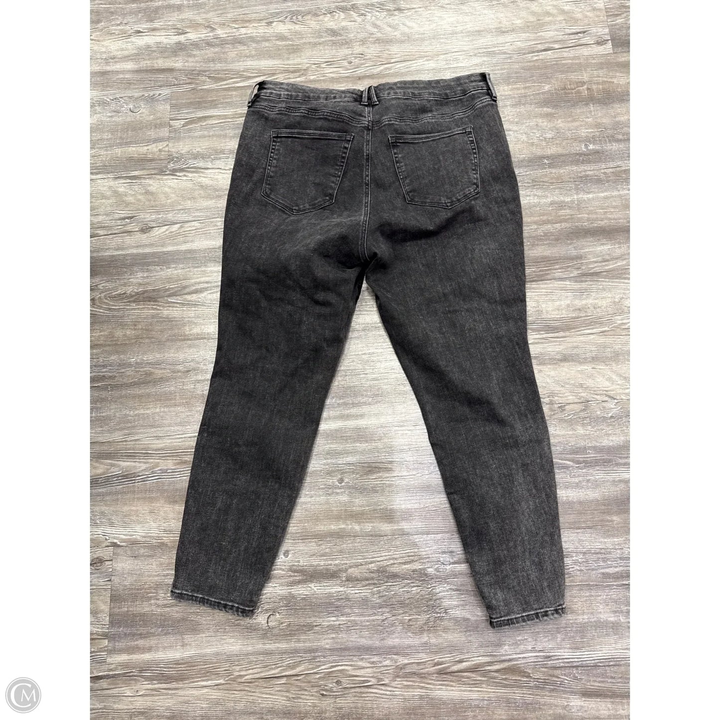 Jeans Skinny By Good American In Black Denim, Size: 18