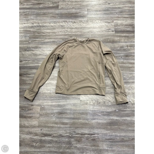 Athletic Top Long Sleeve Crewneck By Lululemon In Tan, Size: M