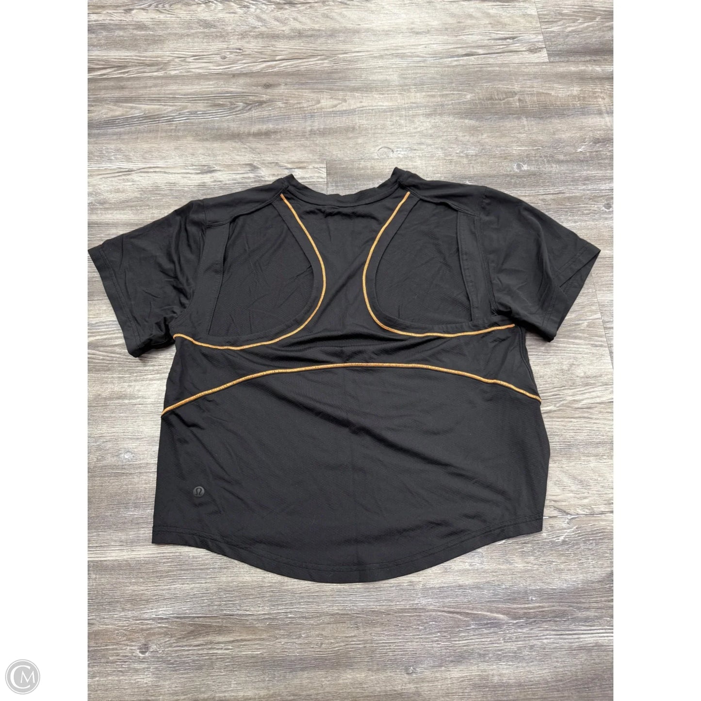 Athletic Top Short Sleeve By Lululemon In Black, Size: M