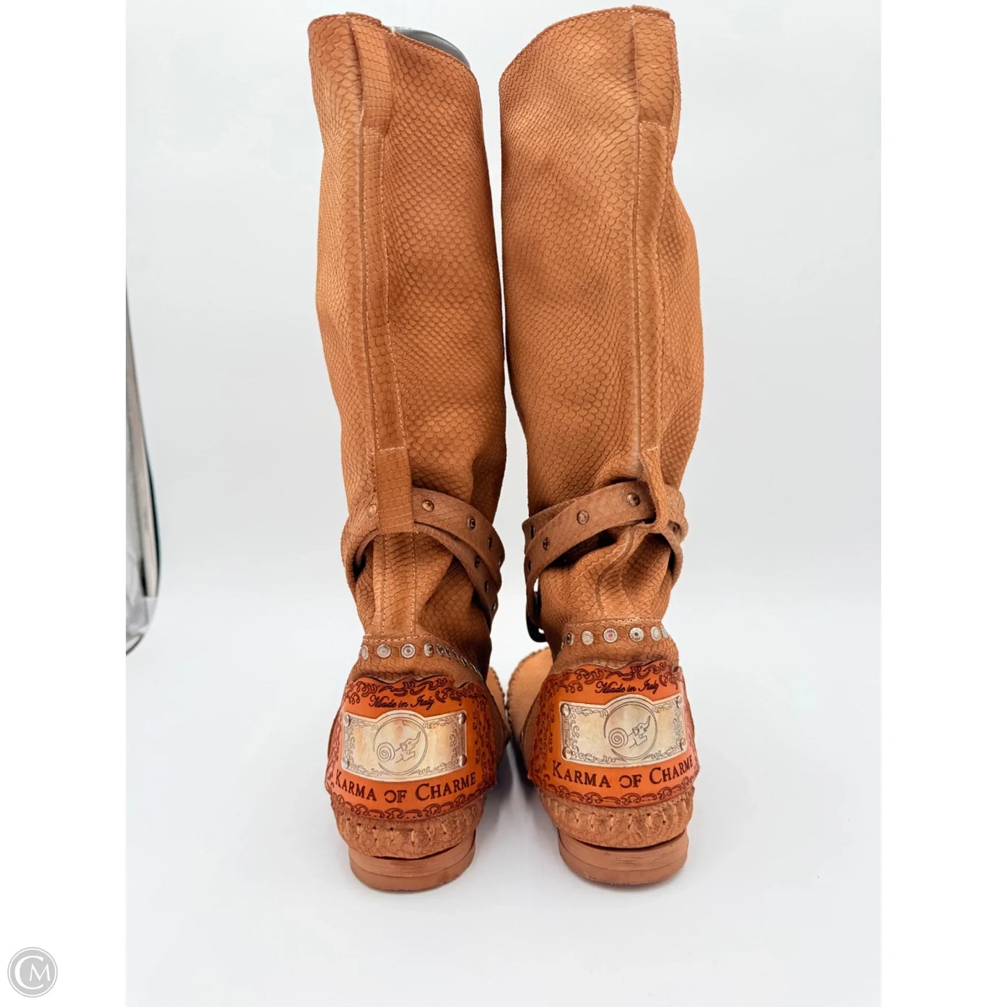 Boots Mid-calf Flats By Karma of Charme In Brown, Size: 9.5