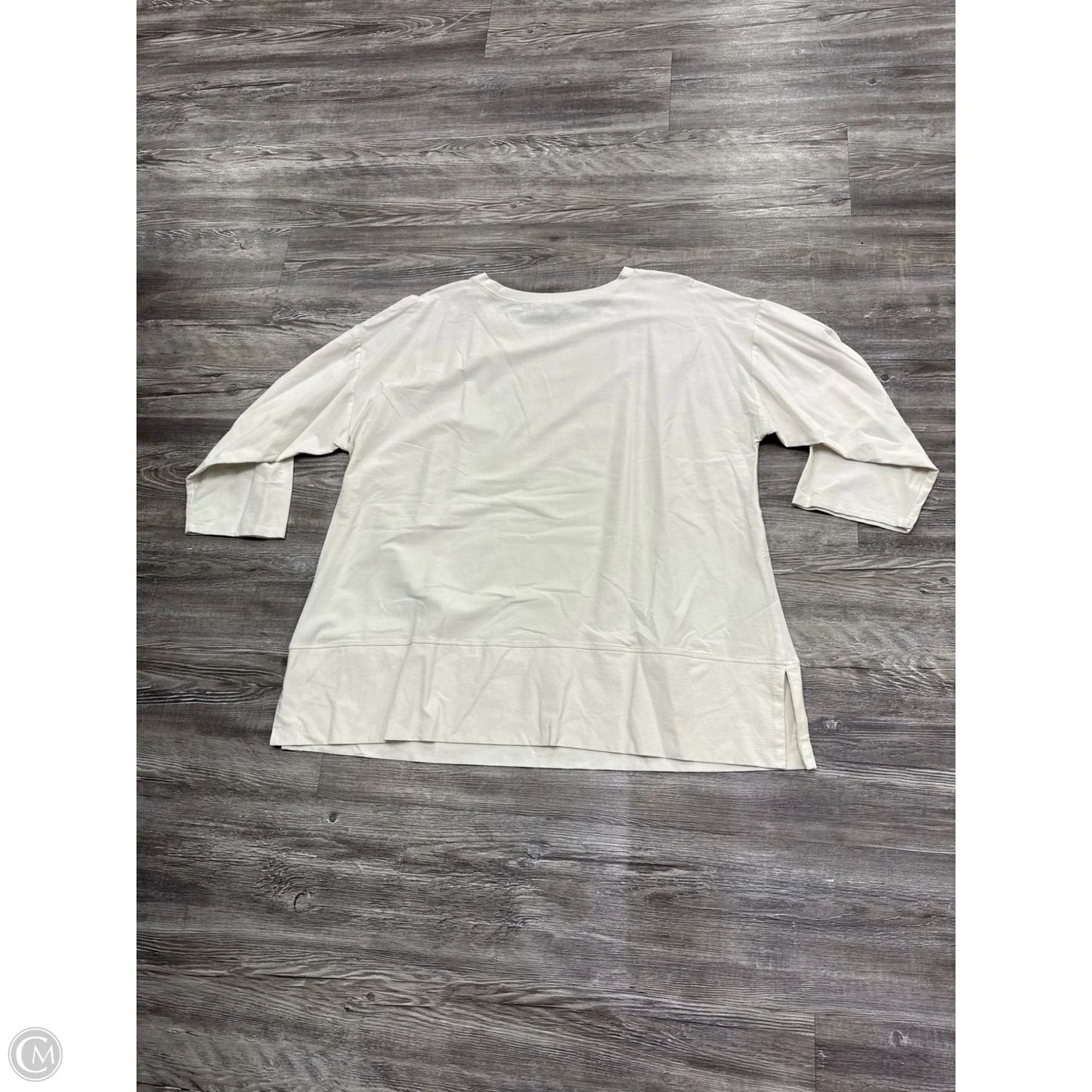 Top Long Sleeve By Eileen Fisher In White, Size: 1x