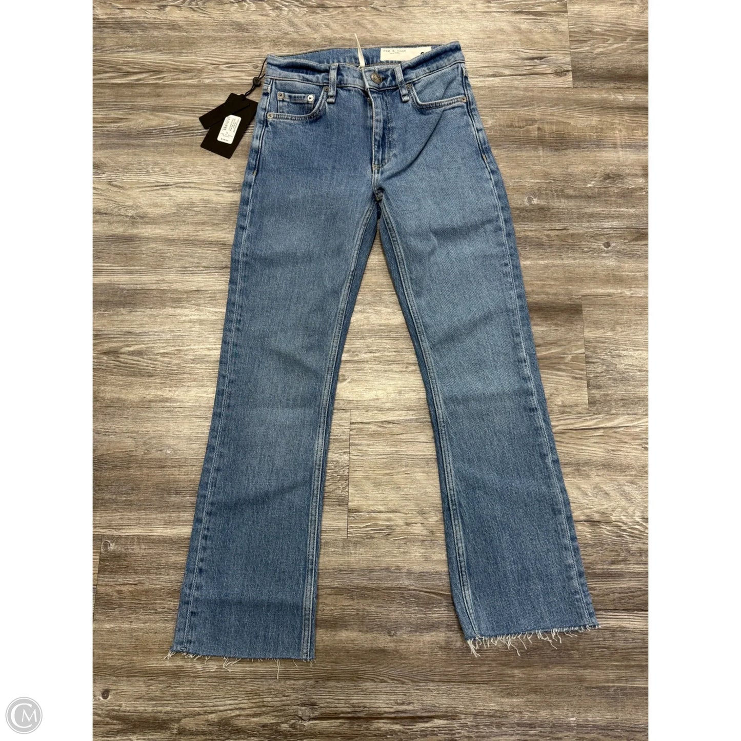 Jeans Straight By Rag And Bone In Blue Denim, Size: 0