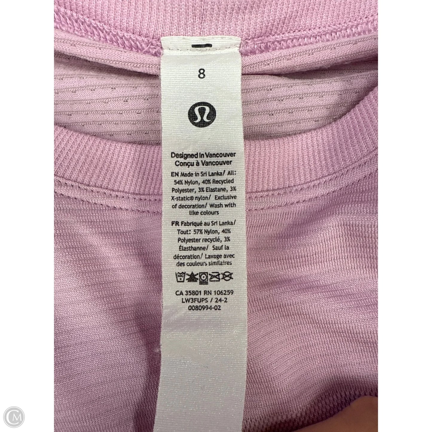 Athletic Top Long Sleeve Crewneck By Lululemon In Purple, Size: 10