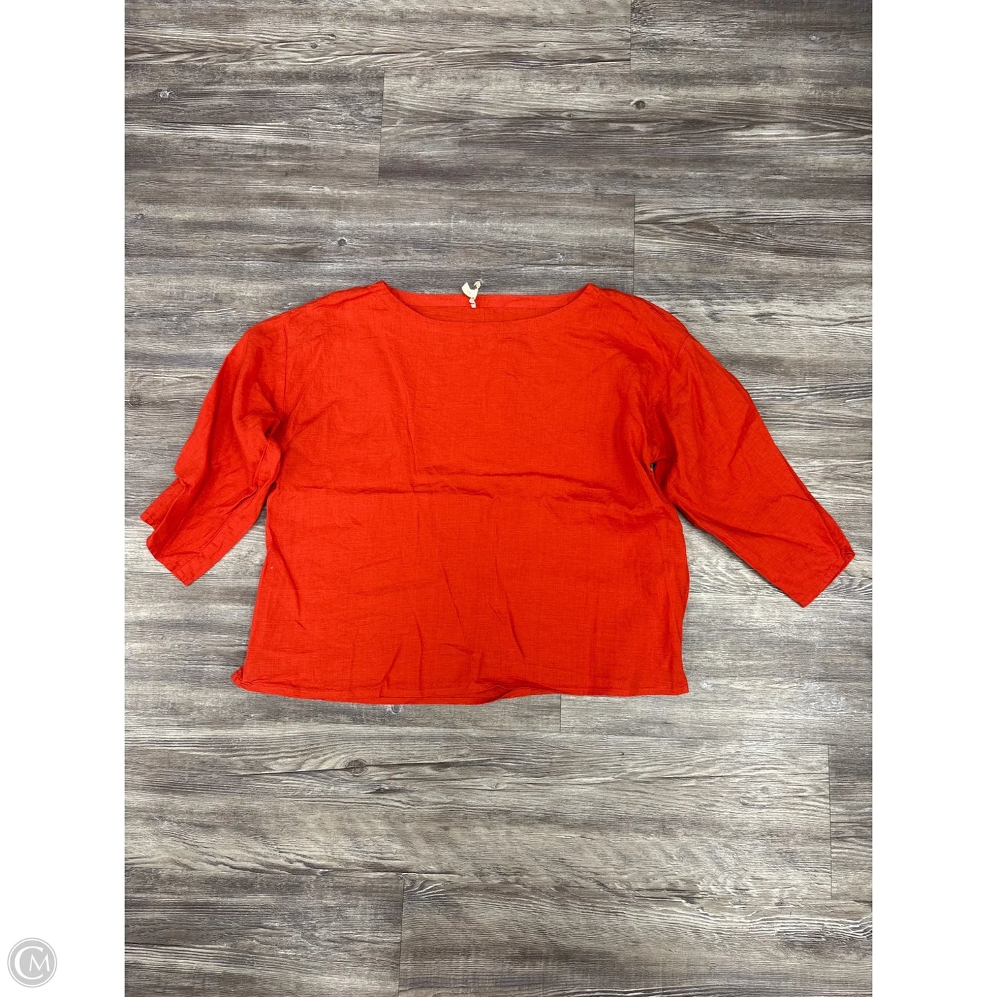 Top 3/4 Sleeve By Eileen Fisher In Orange, Size: Xs