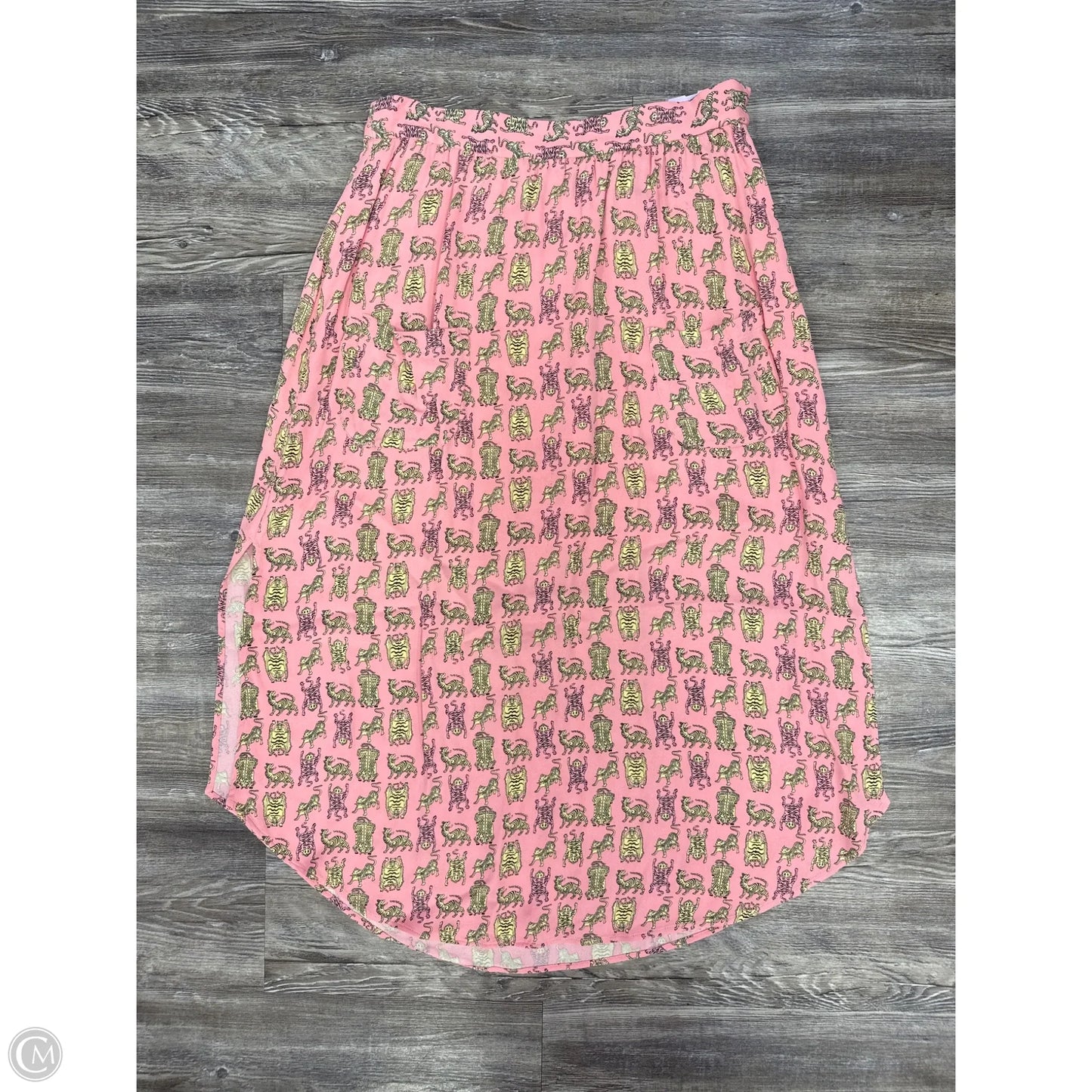 Skirt Midi By Cmc In Pink & Yellow, Size: 10