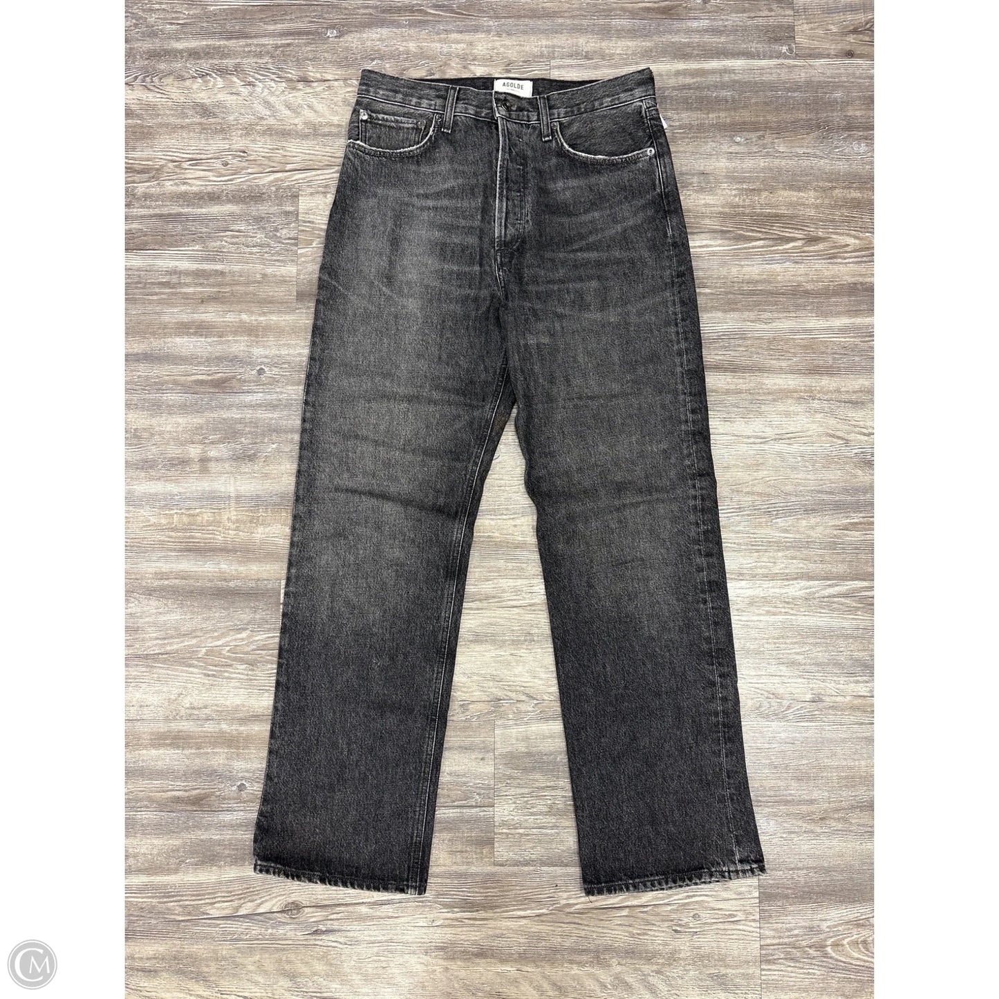 Jeans Boyfriend By Agolde In Black Denim, Size: 4