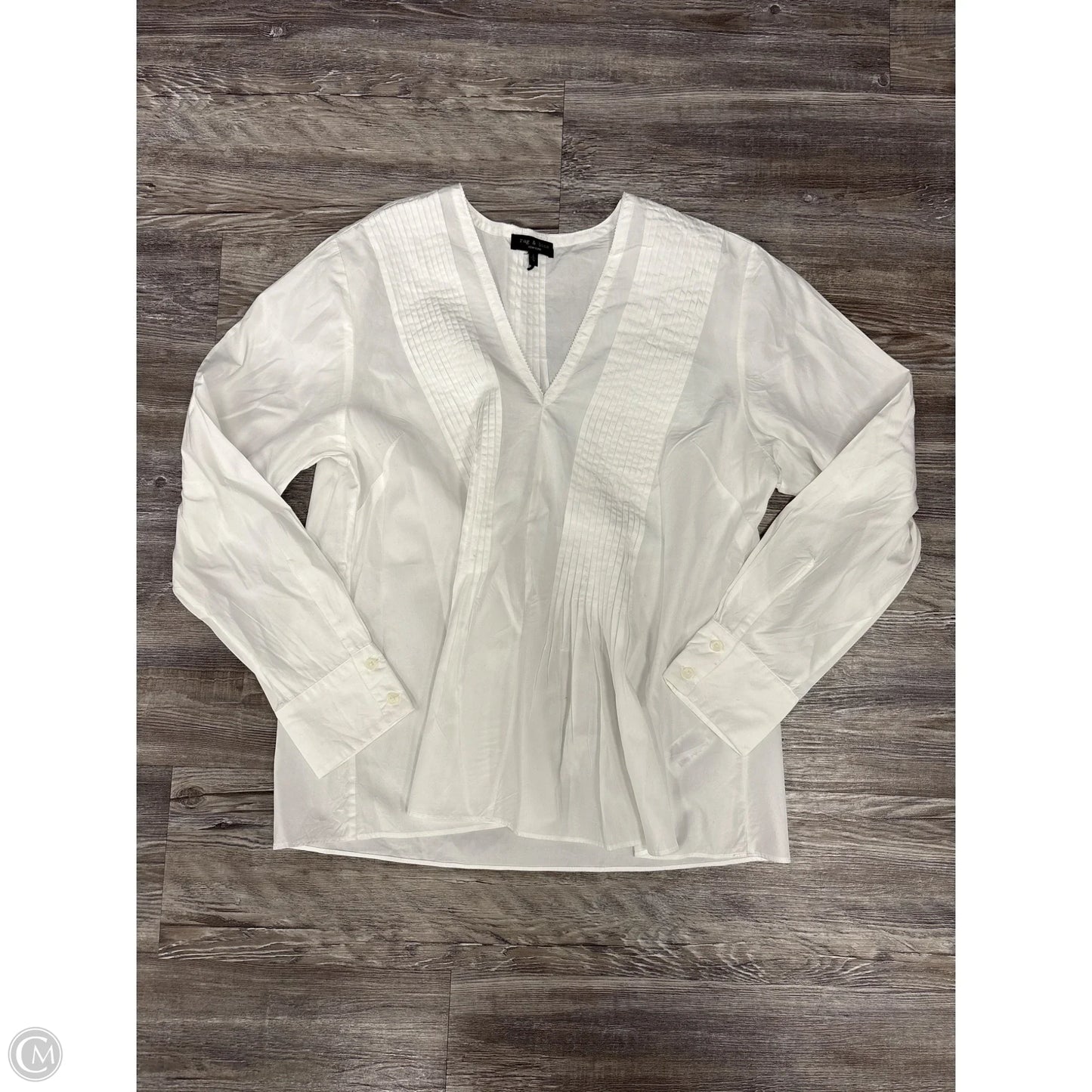 Top Long Sleeve By Rag And Bone In White, Size: L