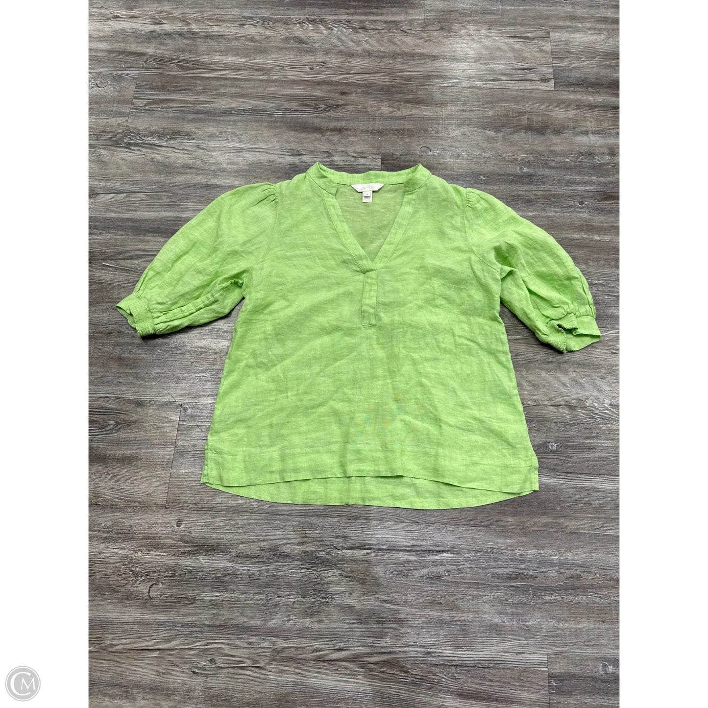 Top 3/4 Sleeve Designer By Lilly Pulitzer In Green, Size: S
