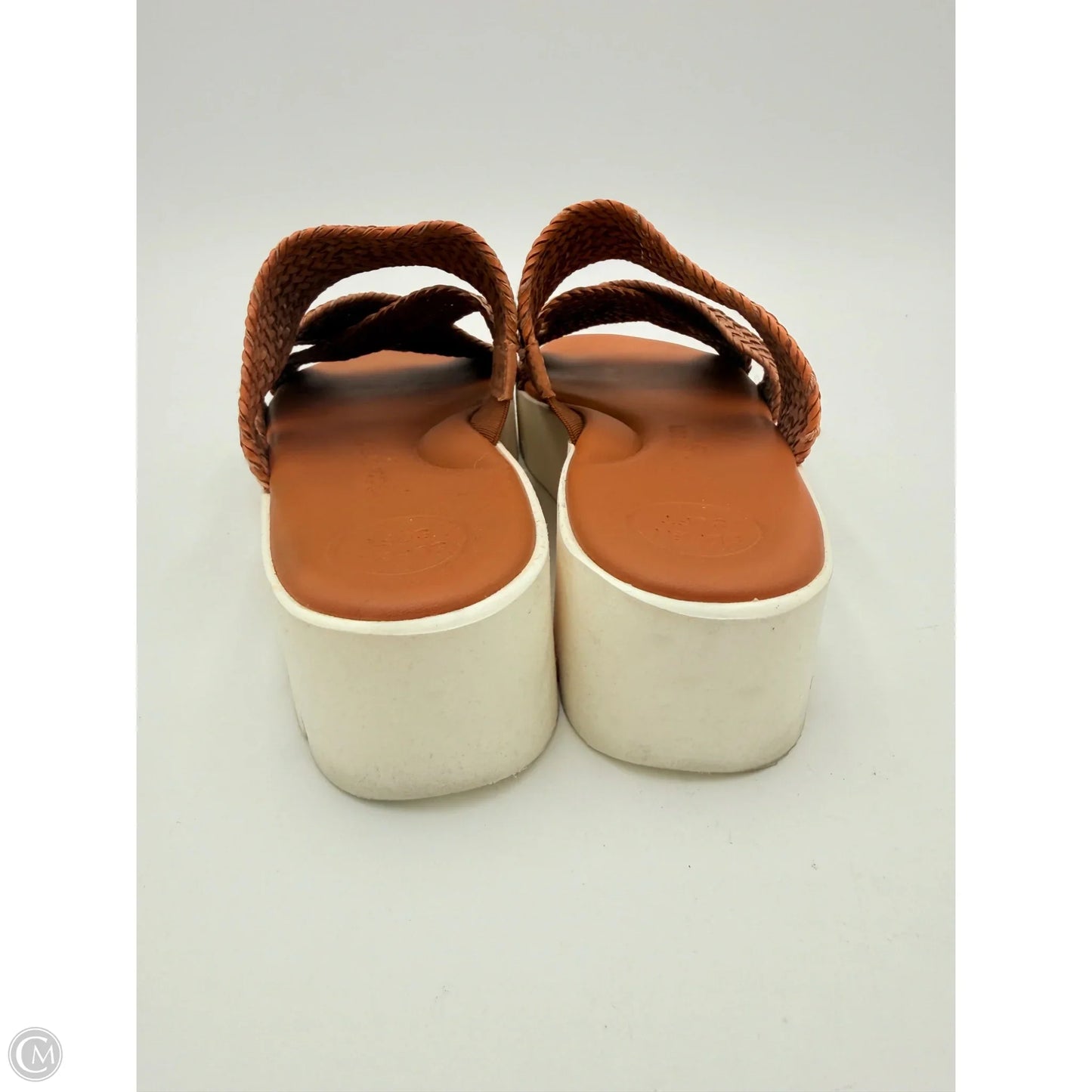 Sandals Heels Block By Paul Green In Tan & White, Size: 6