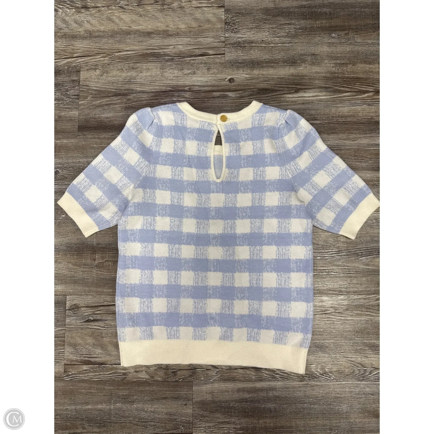 Top Short Sleeve By Maeve In Blue & White, Size: S