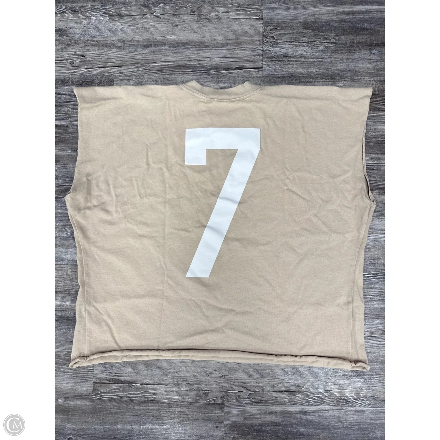 Top Short Sleeve By Tna In Tan & White, Size: S