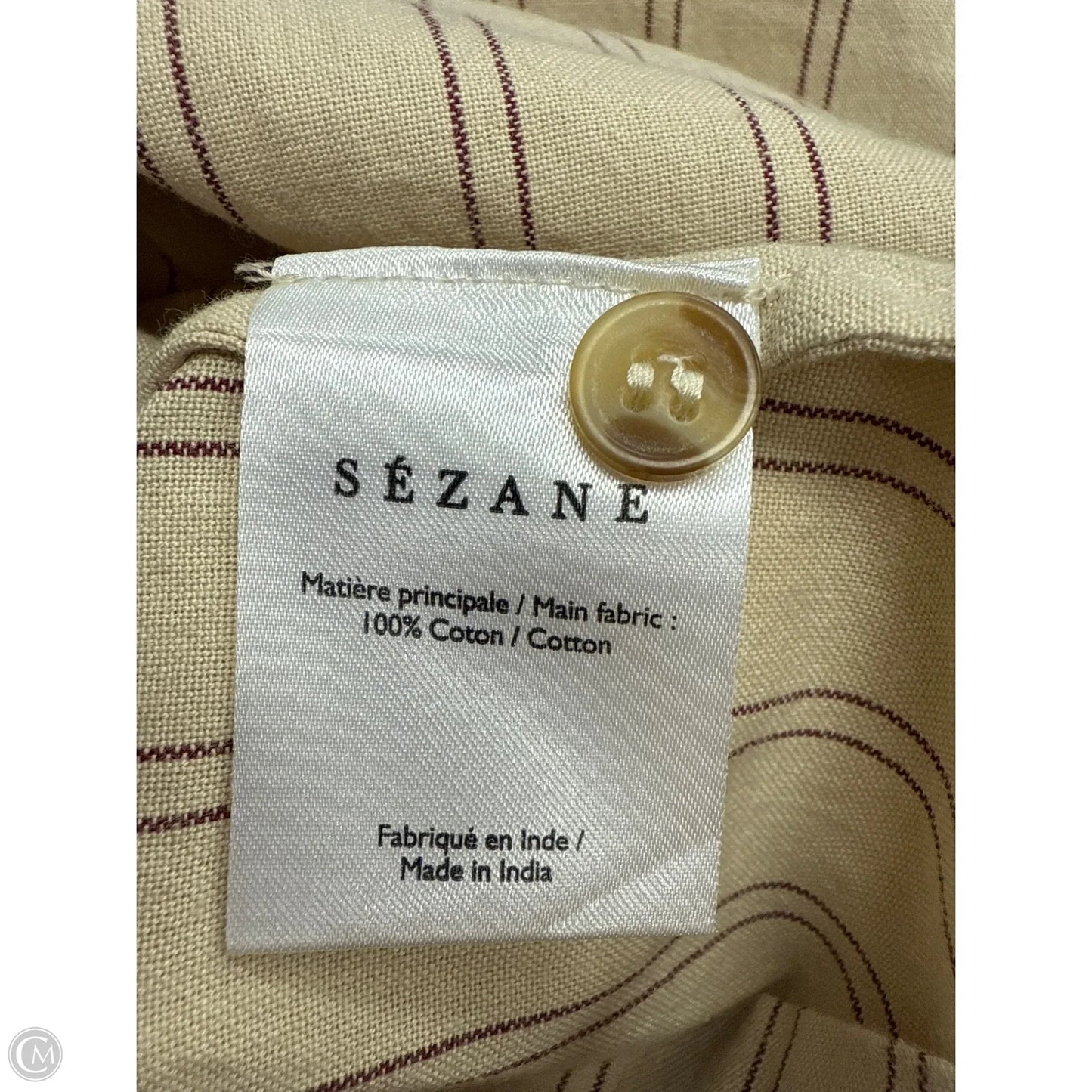 Top Short Sleeve By Sezane In Tan, Size: 4