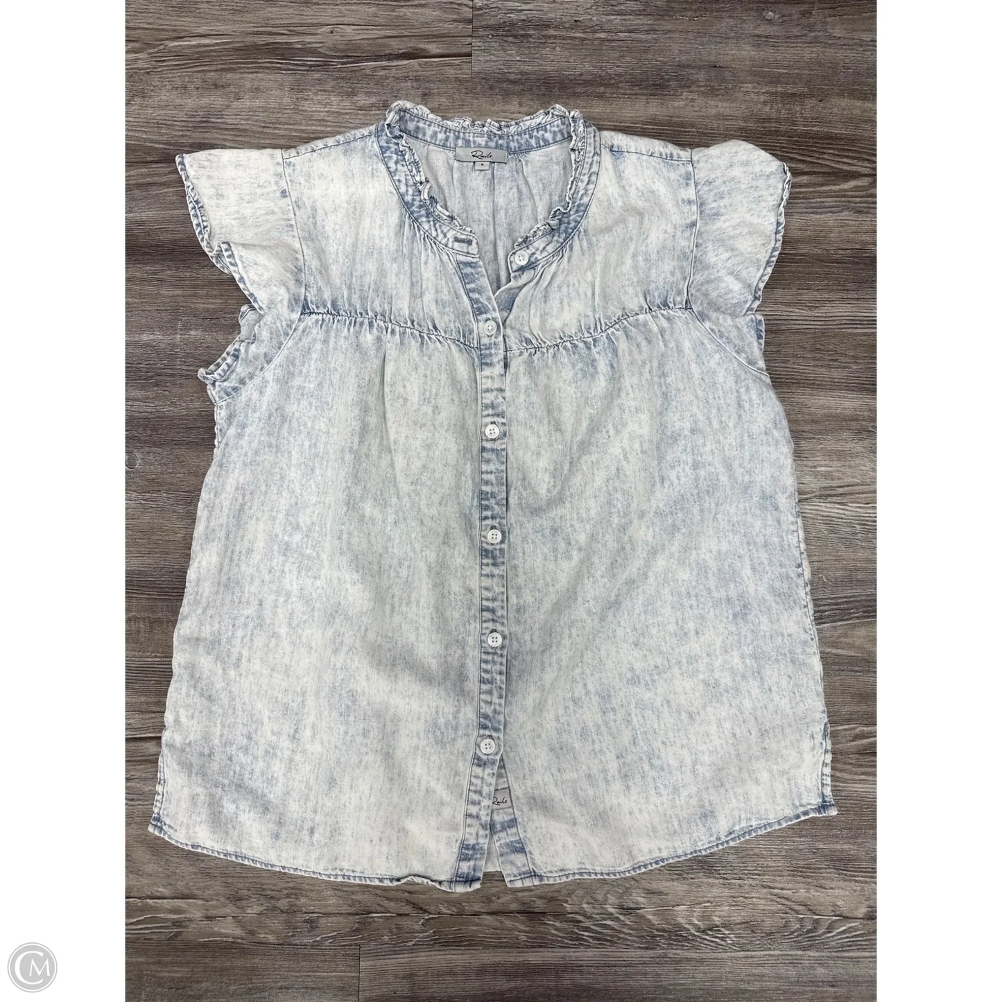 Top Short Sleeve By Rails In Blue Denim, Size: S