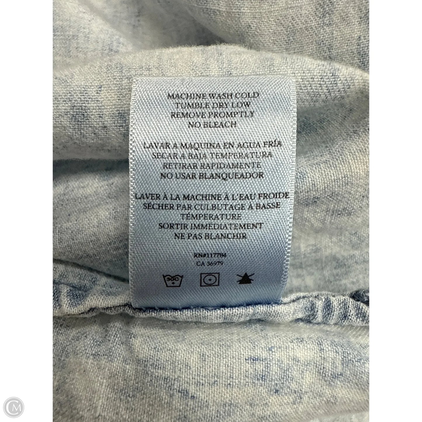 Top Short Sleeve By Rails In Blue Denim, Size: S