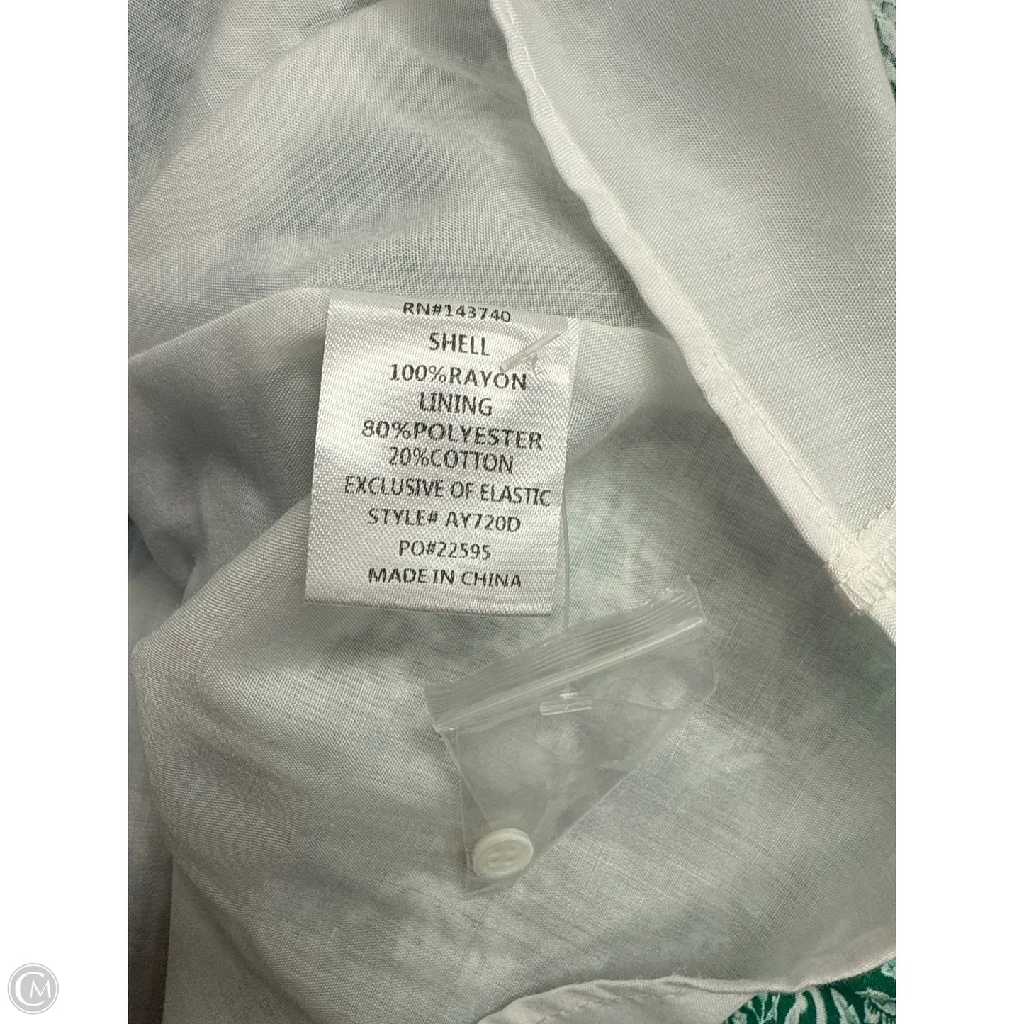 Dress Casual Maxi By Cmc In Green & White, Size: Xxl