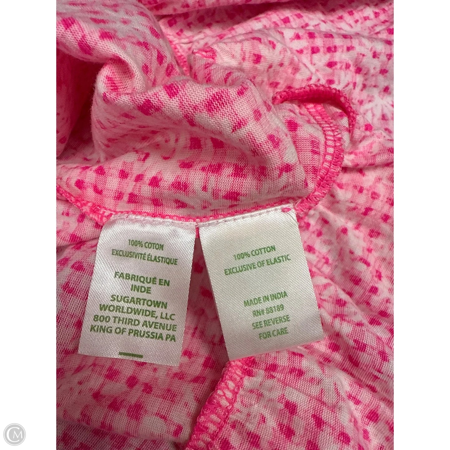 Dress Designer By Lilly Pulitzer In Pink & White, Size: Xl