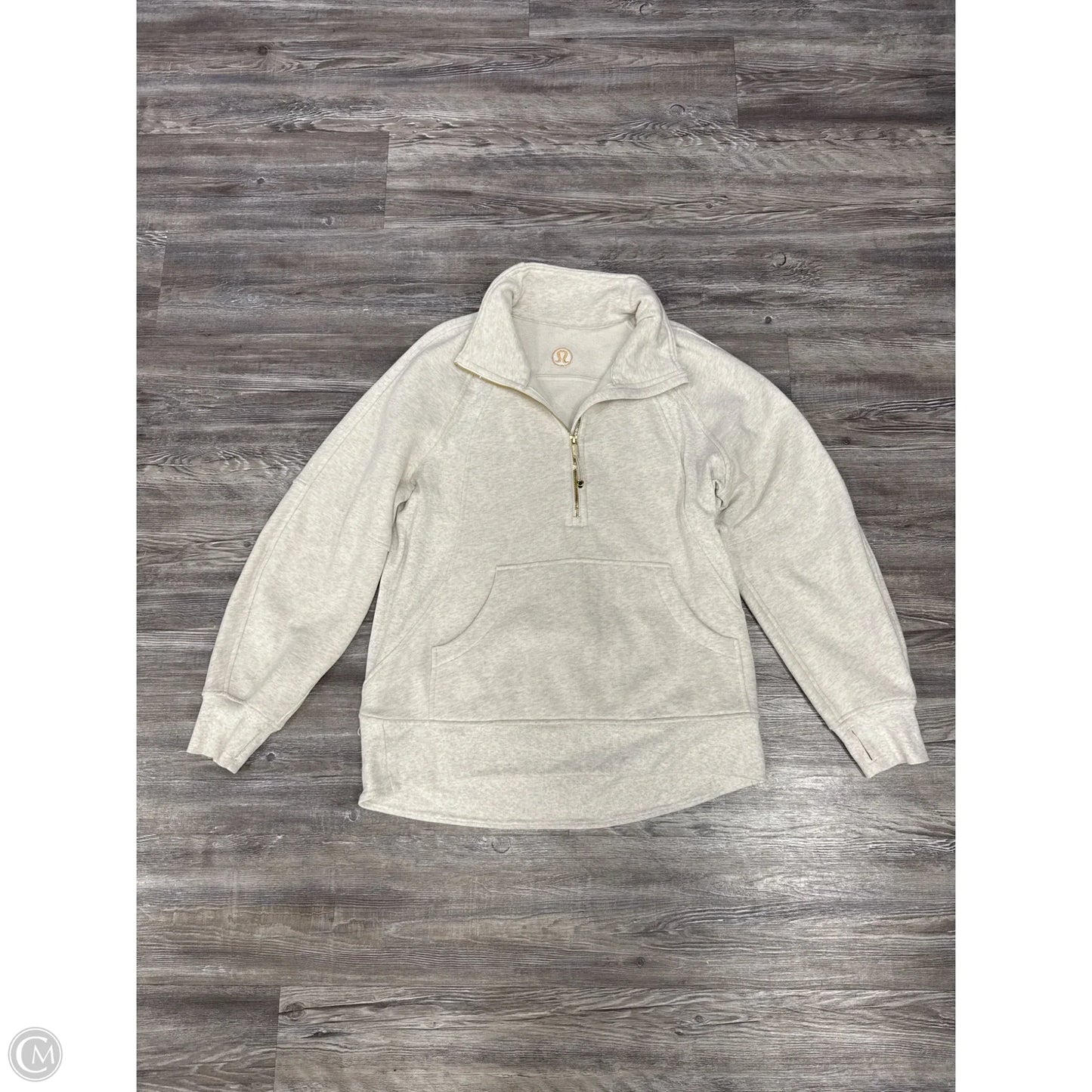 Athletic Sweatshirt Crewneck By Lululemon In Tan, Size: M