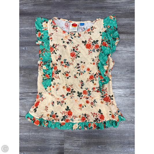 Top Sleeveless Designer By Farm Rio In Peach, Size: Xs