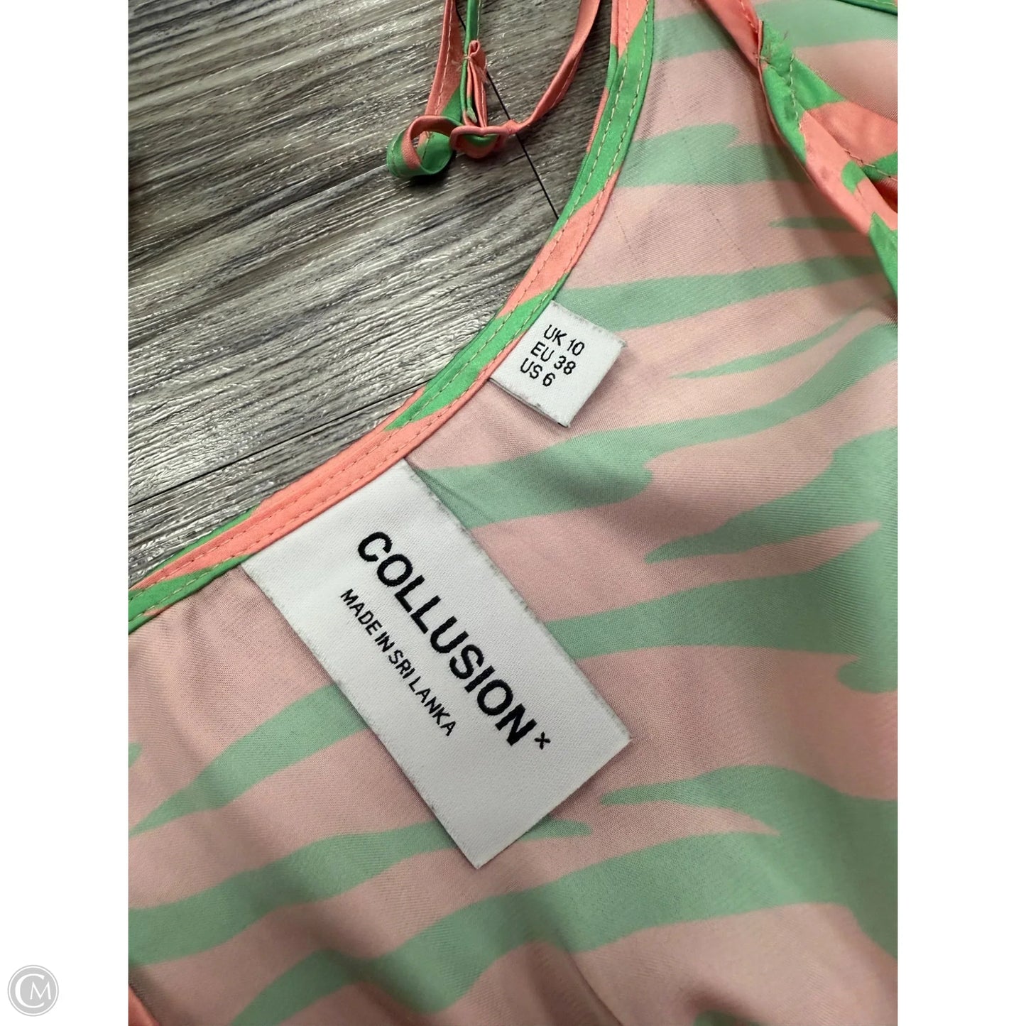 Dress Party Midi By Collusion In Green & Pink, Size: 6