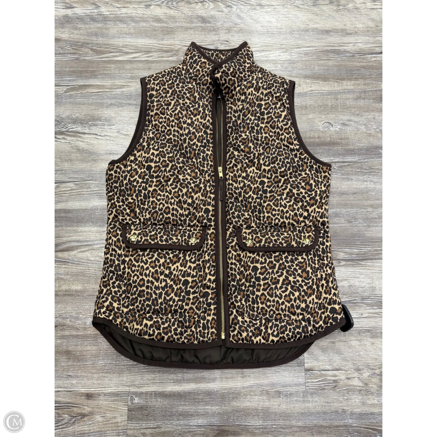 Vest Puffer & Quilted By J. Crew In Animal Print, Size: Xs