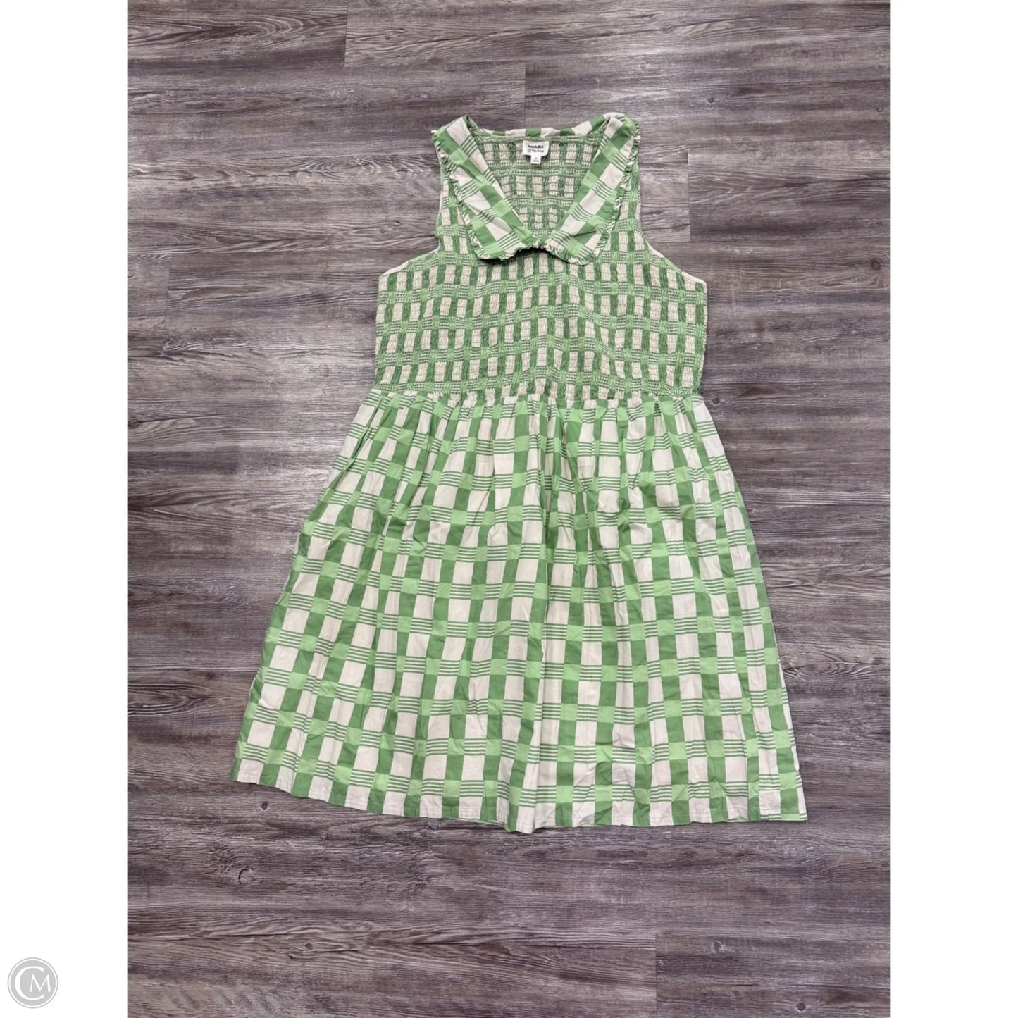 Dress Casual Midi By The Drop In Green & White, Size: 3x