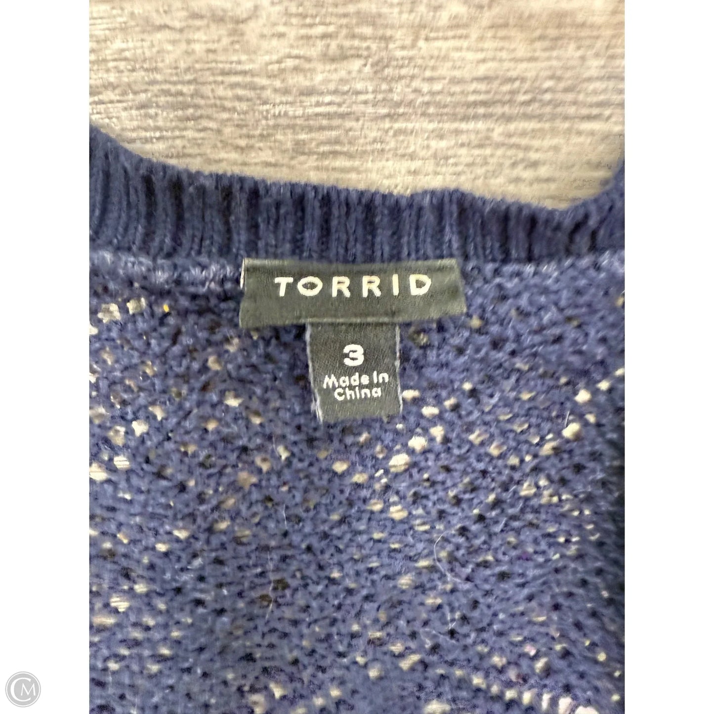 Sweater Cardigan By Torrid In Navy, Size: 3x