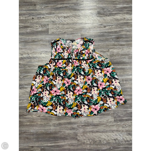 Top Sleeveless By Lane Bryant In Floral Print, Size: 3x