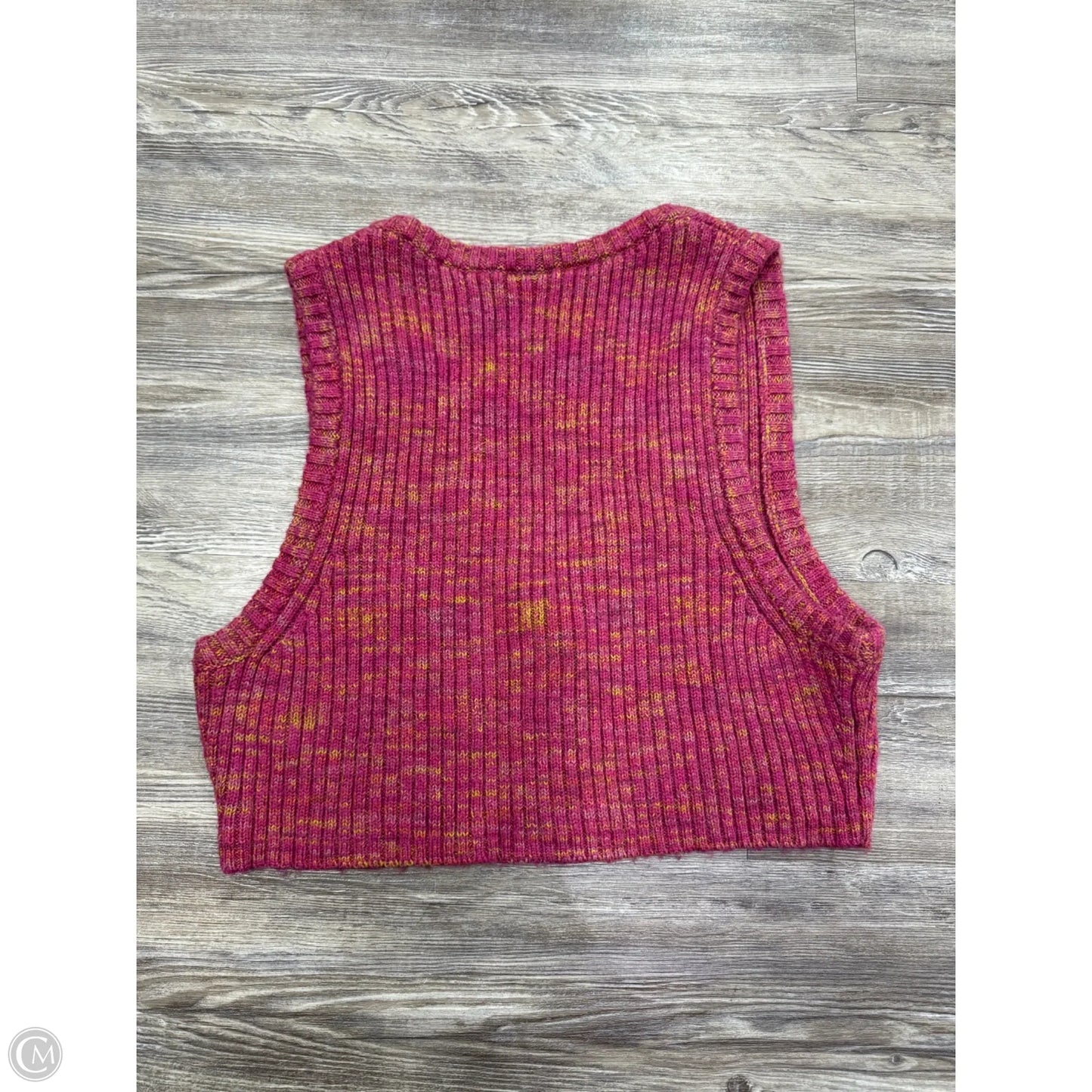 Sweater Short Sleeve By Free People In Pink & Yellow, Size: M