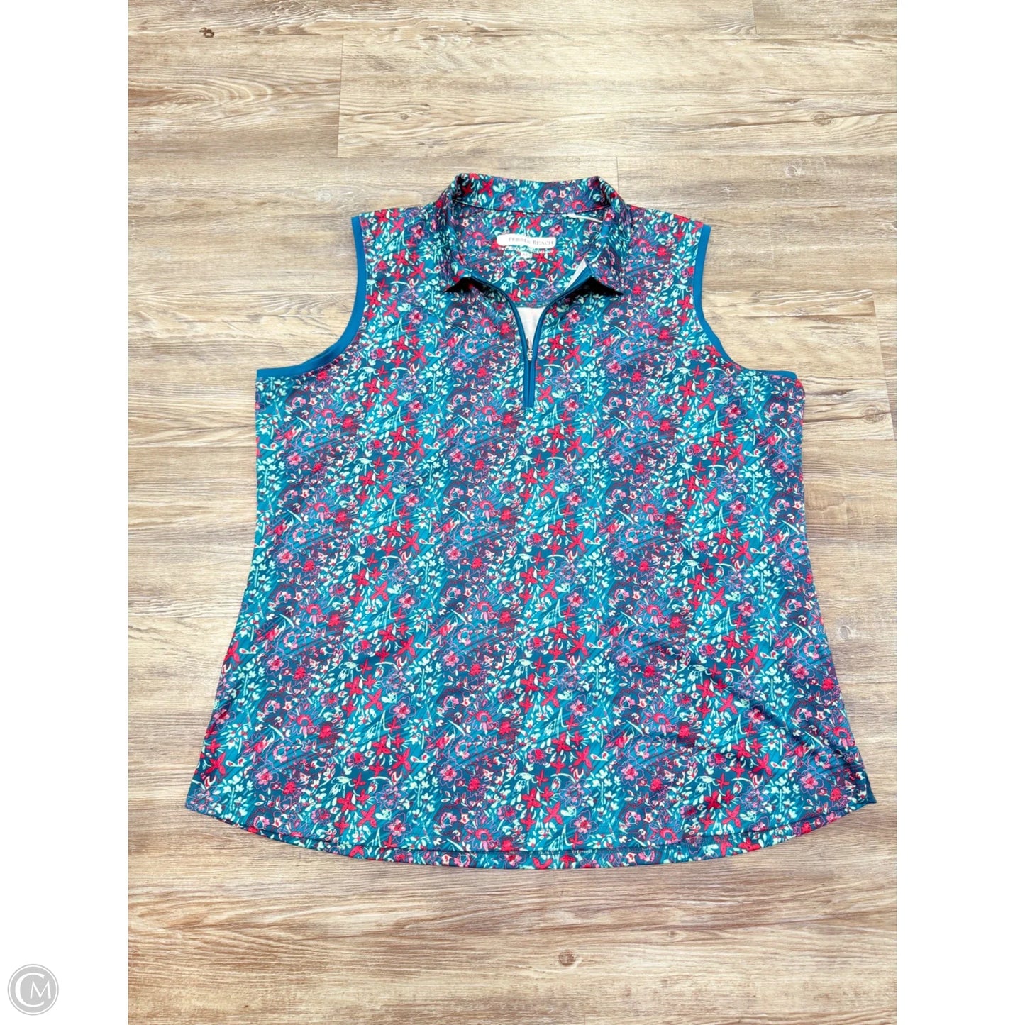 Athletic Tank Top By Pebble Beach In Blue & Pink, Size: Xl