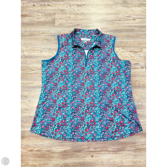 Athletic Tank Top By Pebble Beach In Blue & Pink, Size: Xl