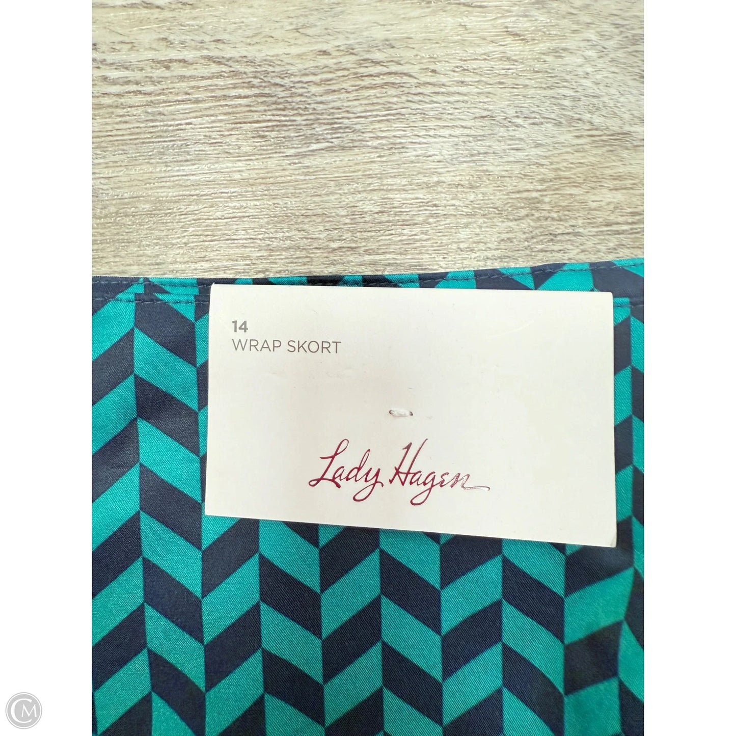 Athletic Skirt By Lady Hagen In Blue & Green, Size: L