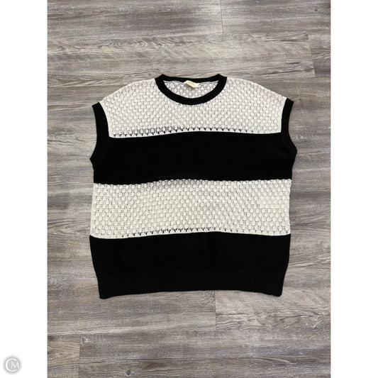 Sweater Short Sleeve By Maeve In Black & White, Size: M
