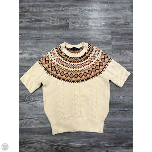 Sweater Short Sleeve By Ann Taylor In Purple & Tan, Size: S