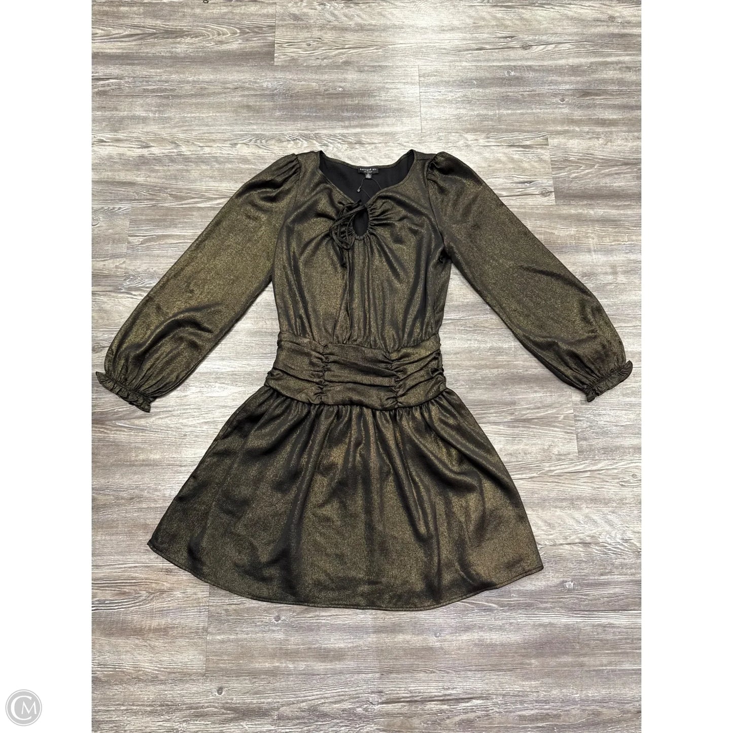 Dress Casual Midi By Current Air In Black & Gold, Size: Xs