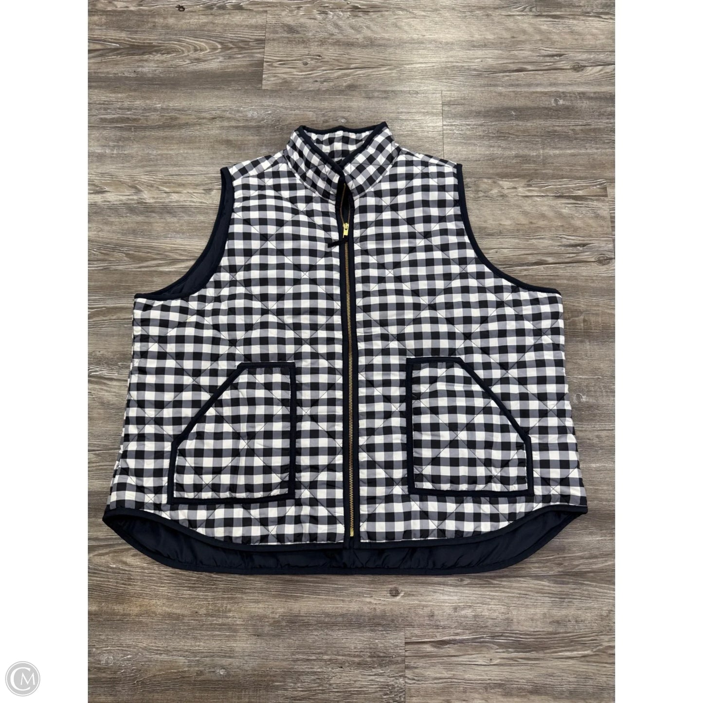 Vest Puffer & Quilted By J. Crew In Checkered Pattern, Size: 3x