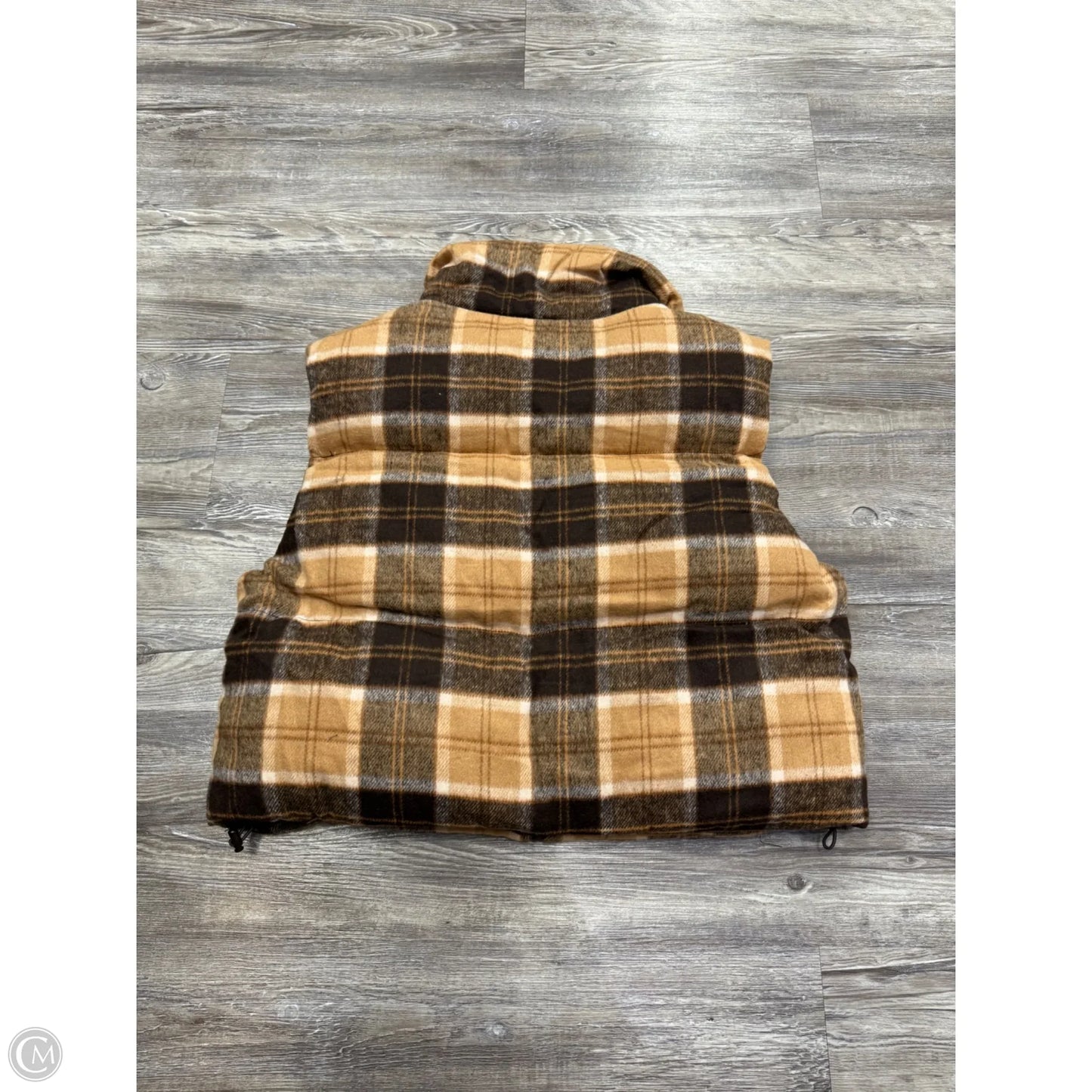 Vest Puffer & Quilted By Stoosh In Plaid Pattern, Size: Xl