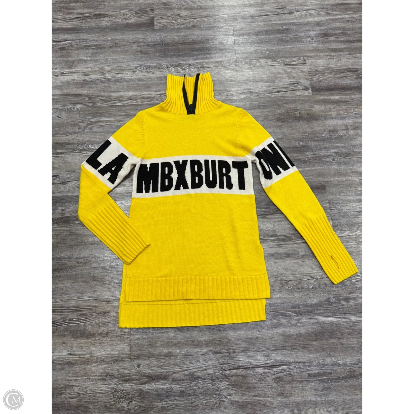 Sweater By Lamb In White & Yellow, Size: M