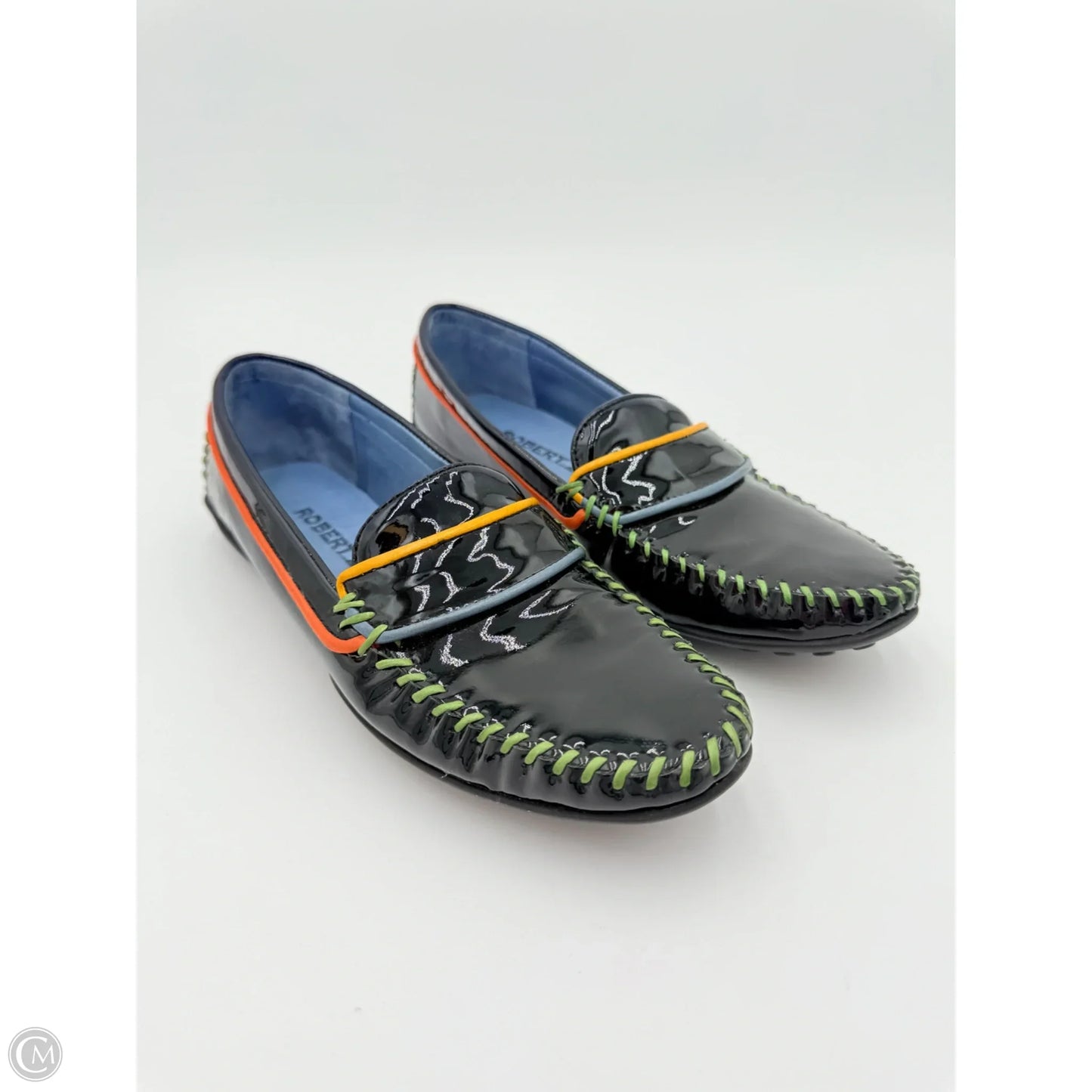Shoes Flats By Robert Zur In Black & Blue, Size: 7.5 Narrow