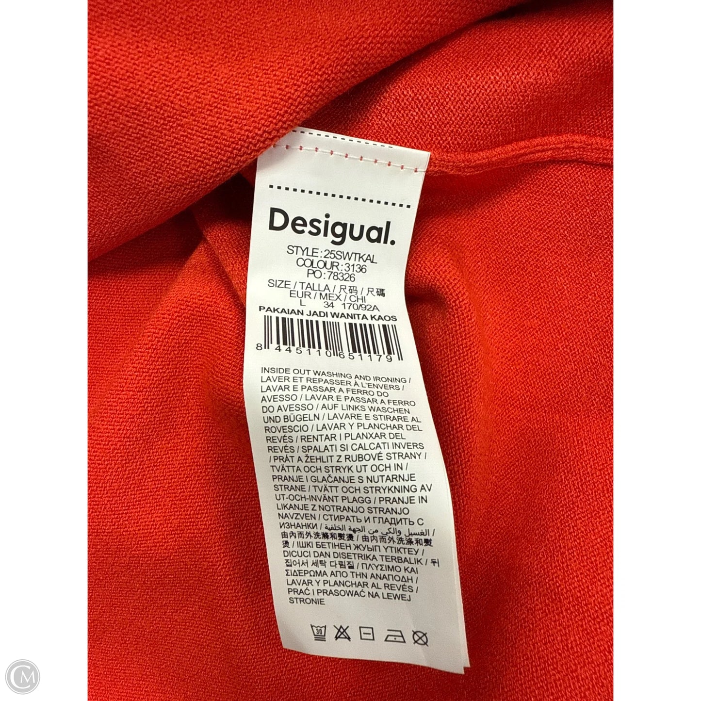 Top Short Sleeve By Desigual In Red, Size: L