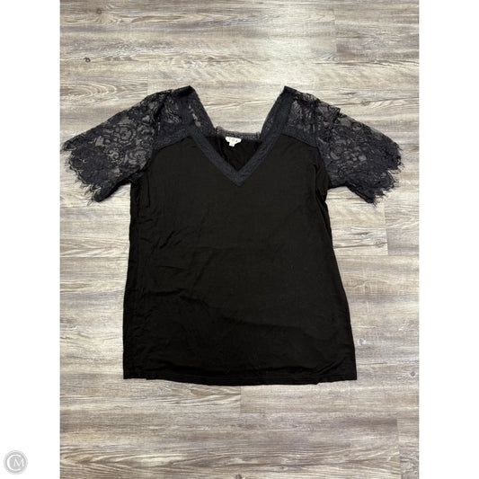 Top Short Sleeve By Pol In Black, Size: 3x