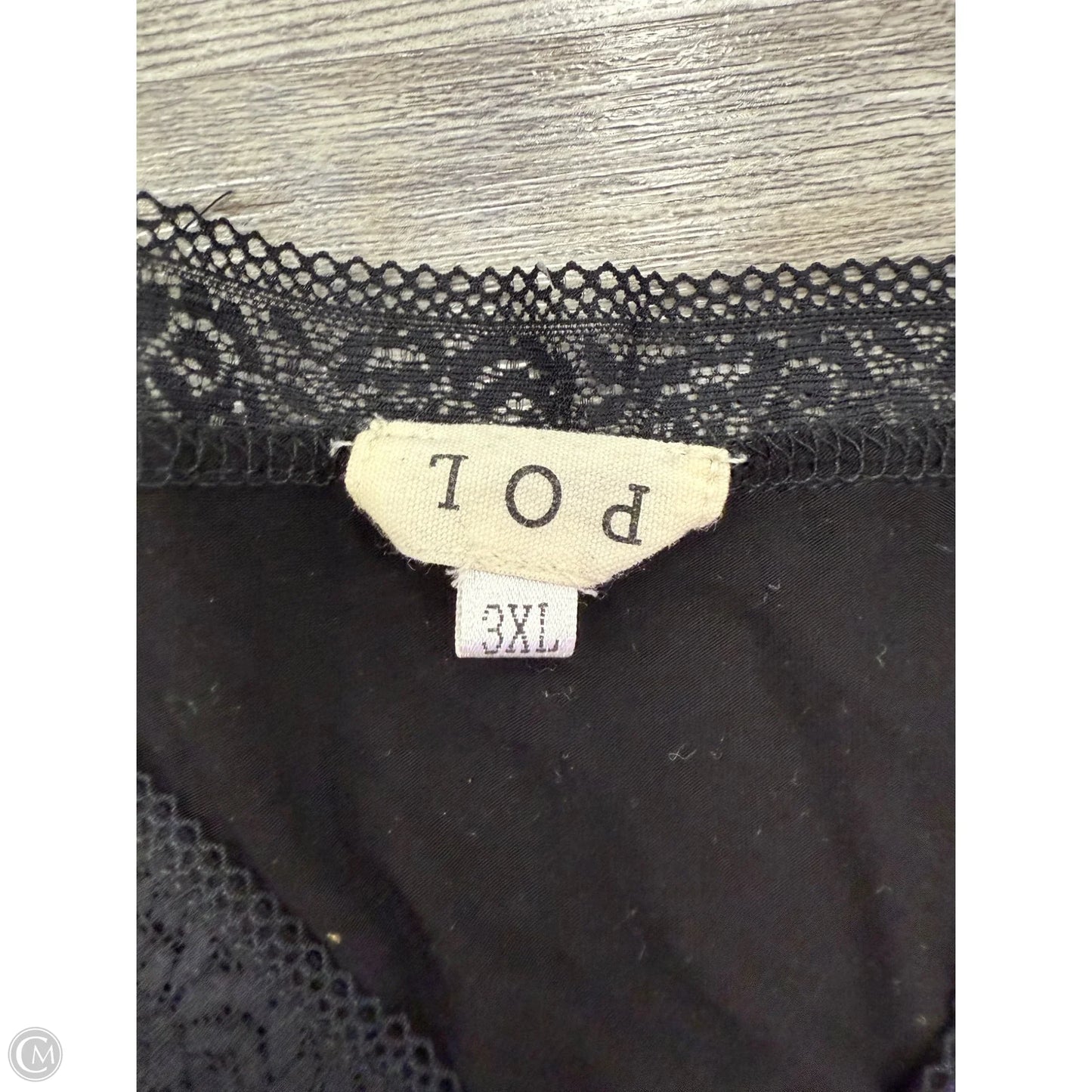 Top Short Sleeve By Pol In Black, Size: 3x