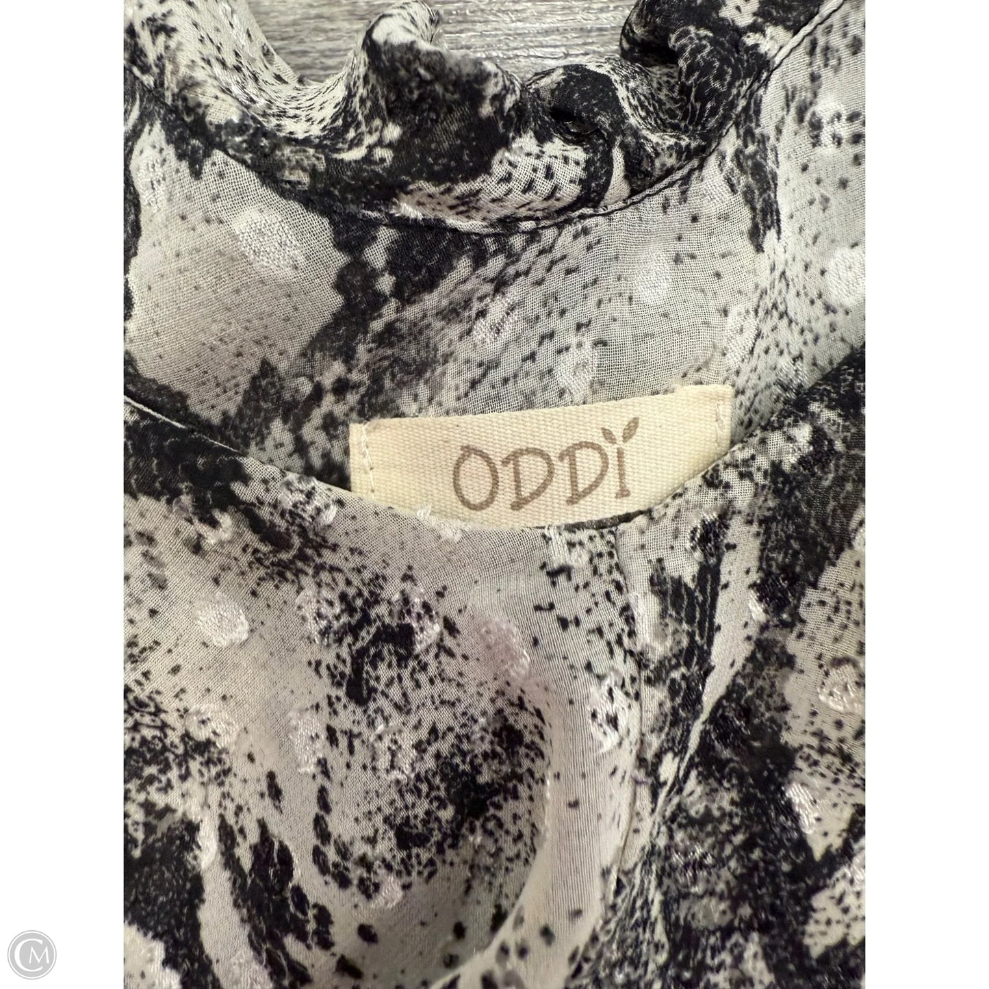 Top Short Sleeve By Oddi In Snakeskin Print, Size: 3x