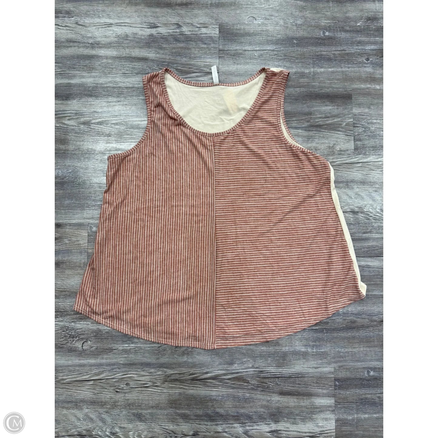 Top Sleeveless By Emerald In Red & Tan, Size: 3x
