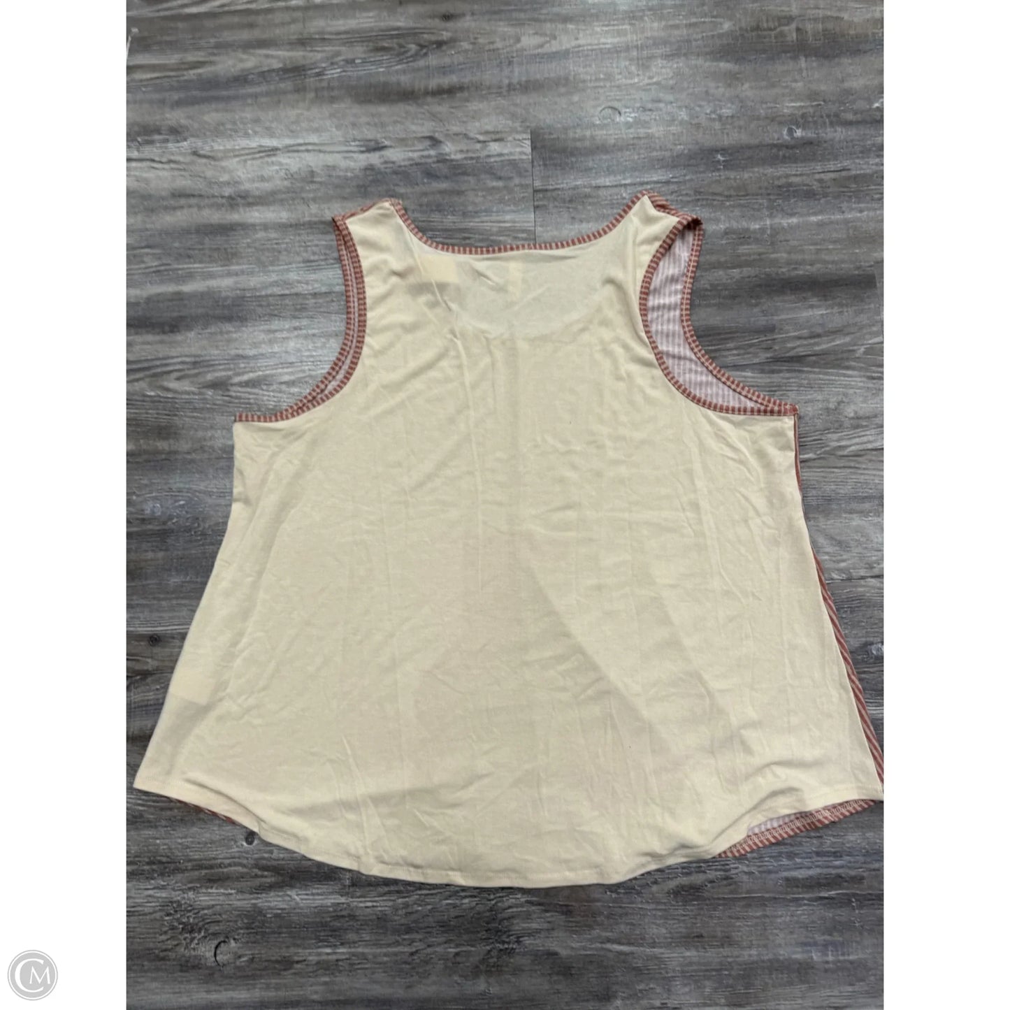 Top Sleeveless By Emerald In Red & Tan, Size: 3x