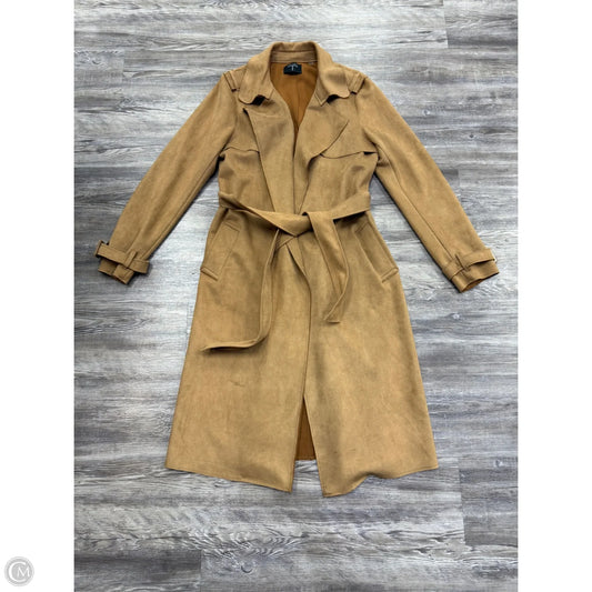 Coat Trench Coat By Tahari In Tan, Size: M