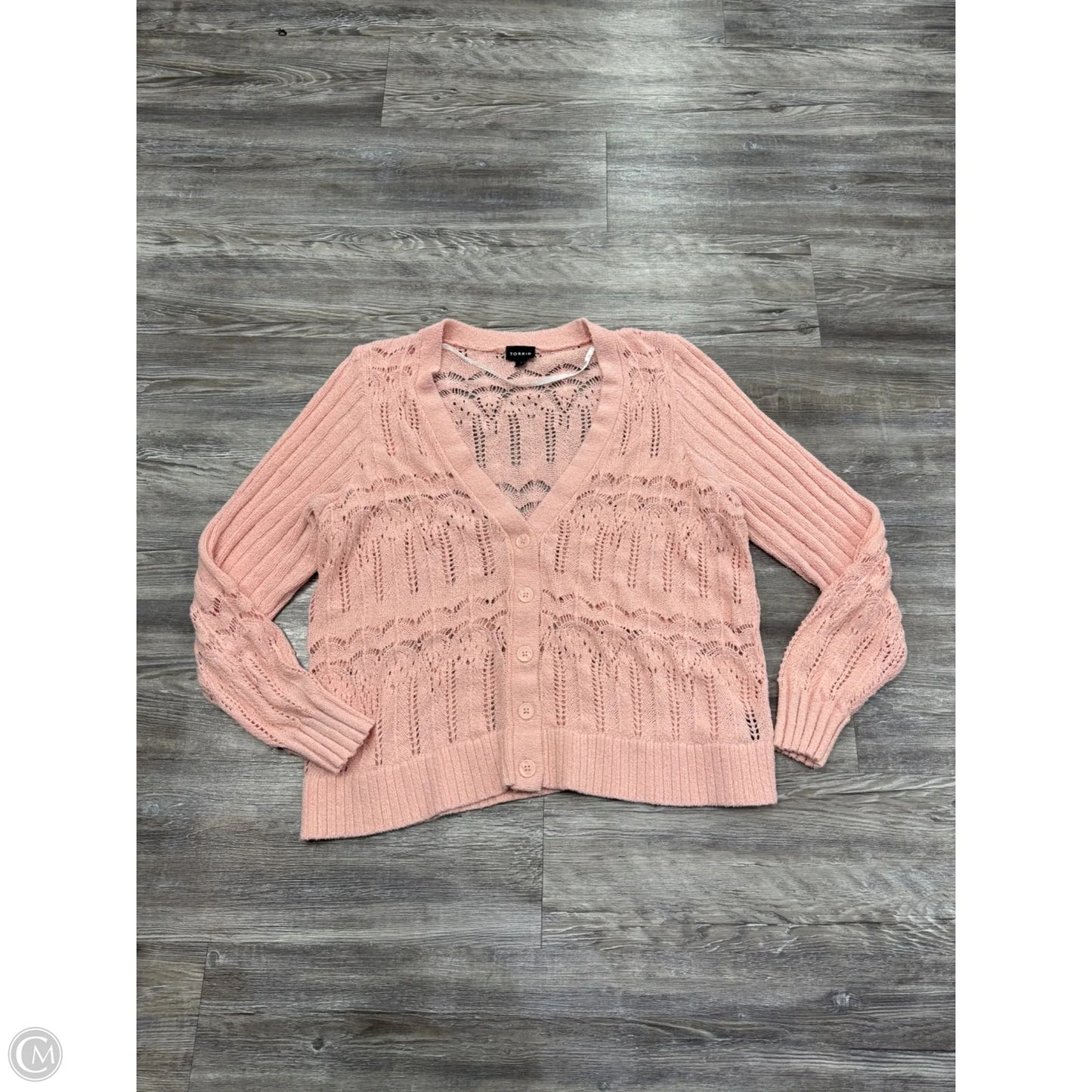 Sweater Cardigan By Torrid In Pink, Size: 1x