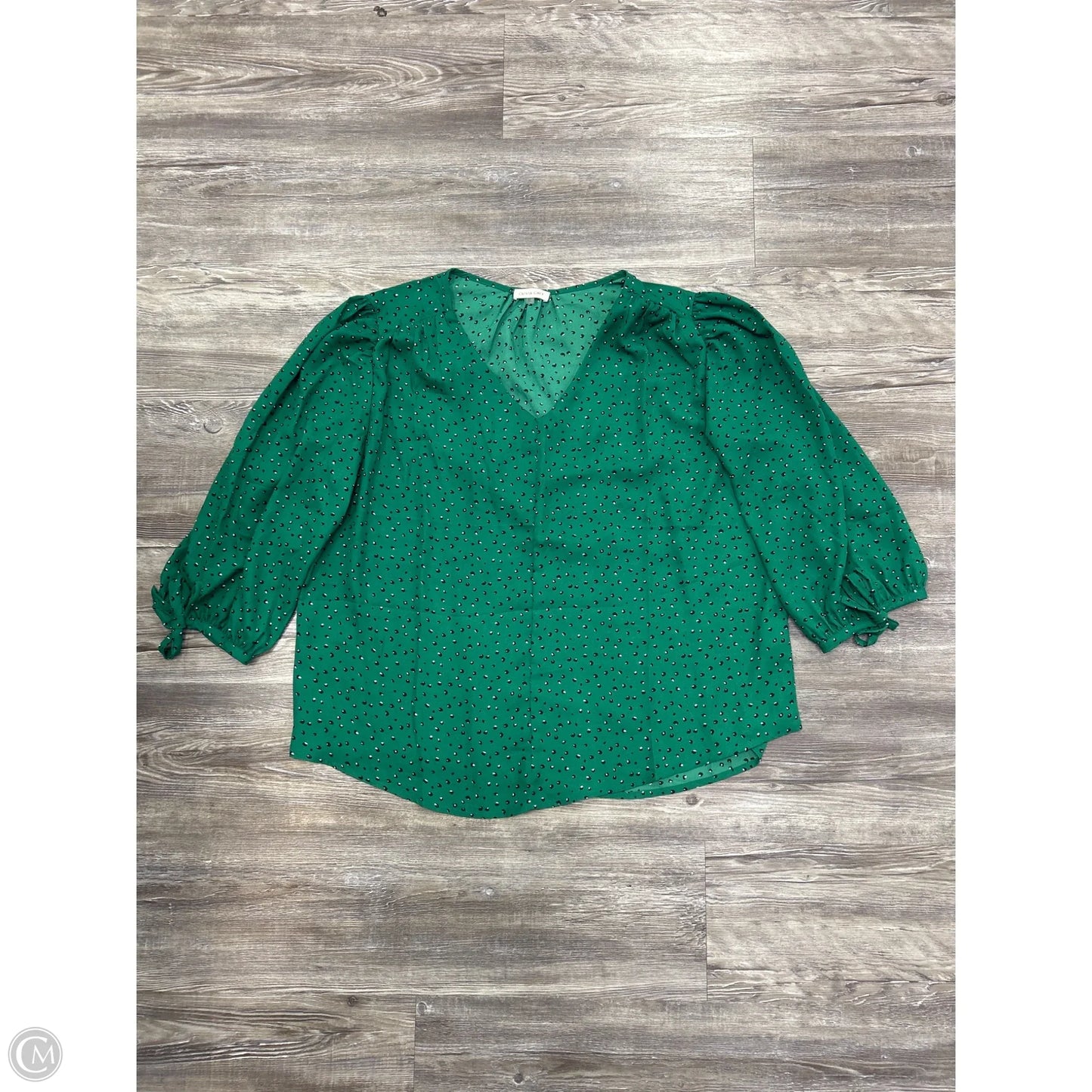 Top Long Sleeve By Olivia Grey In Green, Size: 1x