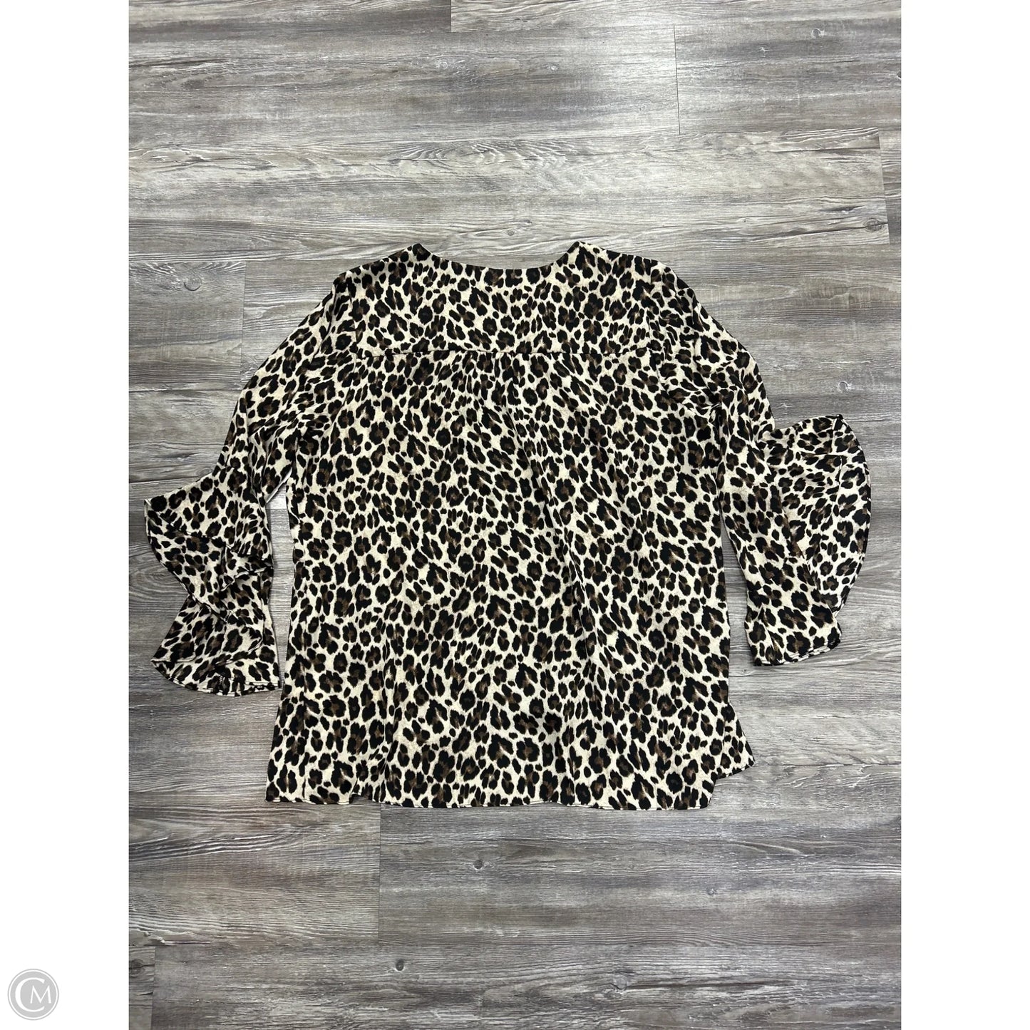 Top Long Sleeve By Vince Camuto In Animal Print, Size: 1x